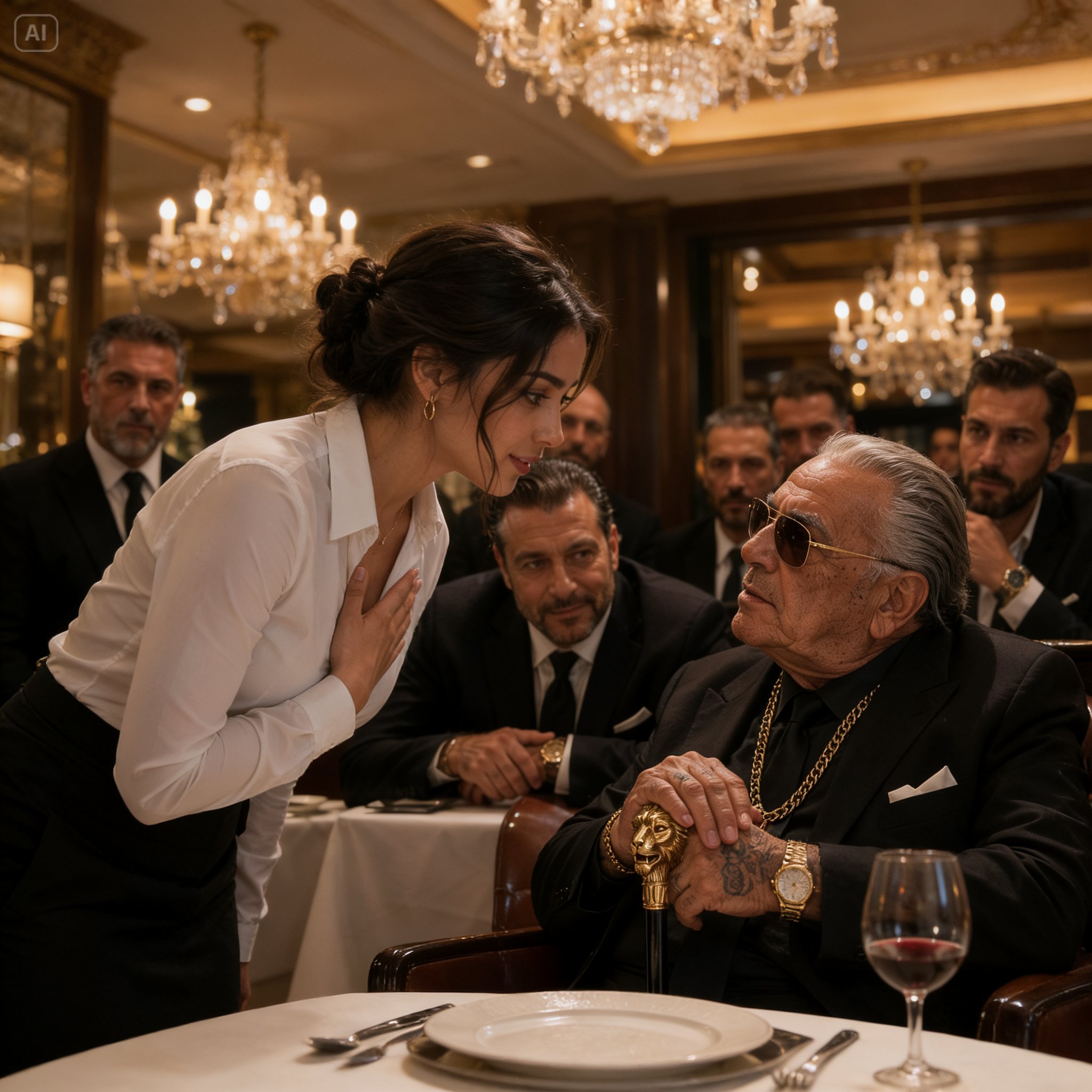 The Shy Waitress Spoke One Sicilian Greeting to the Mafia Boss’s Father—And When His Powerful Son Heard Her Grandmother’s Name, He Chose to Protect Her Even If It Broke Every Rule His Family Lived By