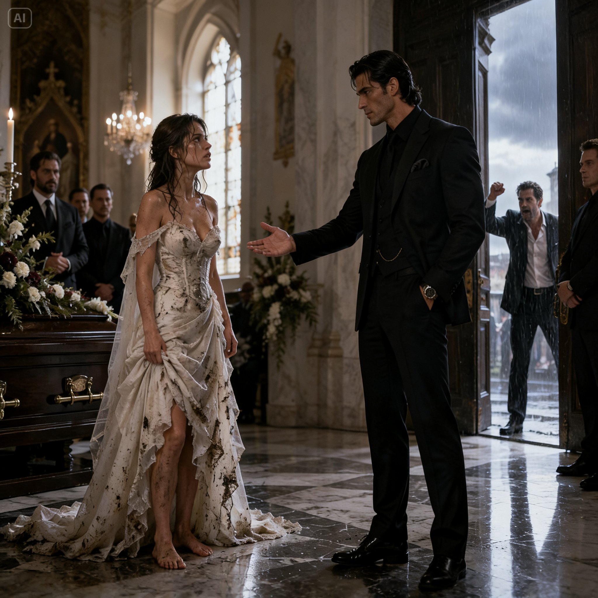 The Runaway Bride Crashed a Mafia Funeral in Her Ruined Wedding Dress—Then the Most Feared Man in Providence Smirked,