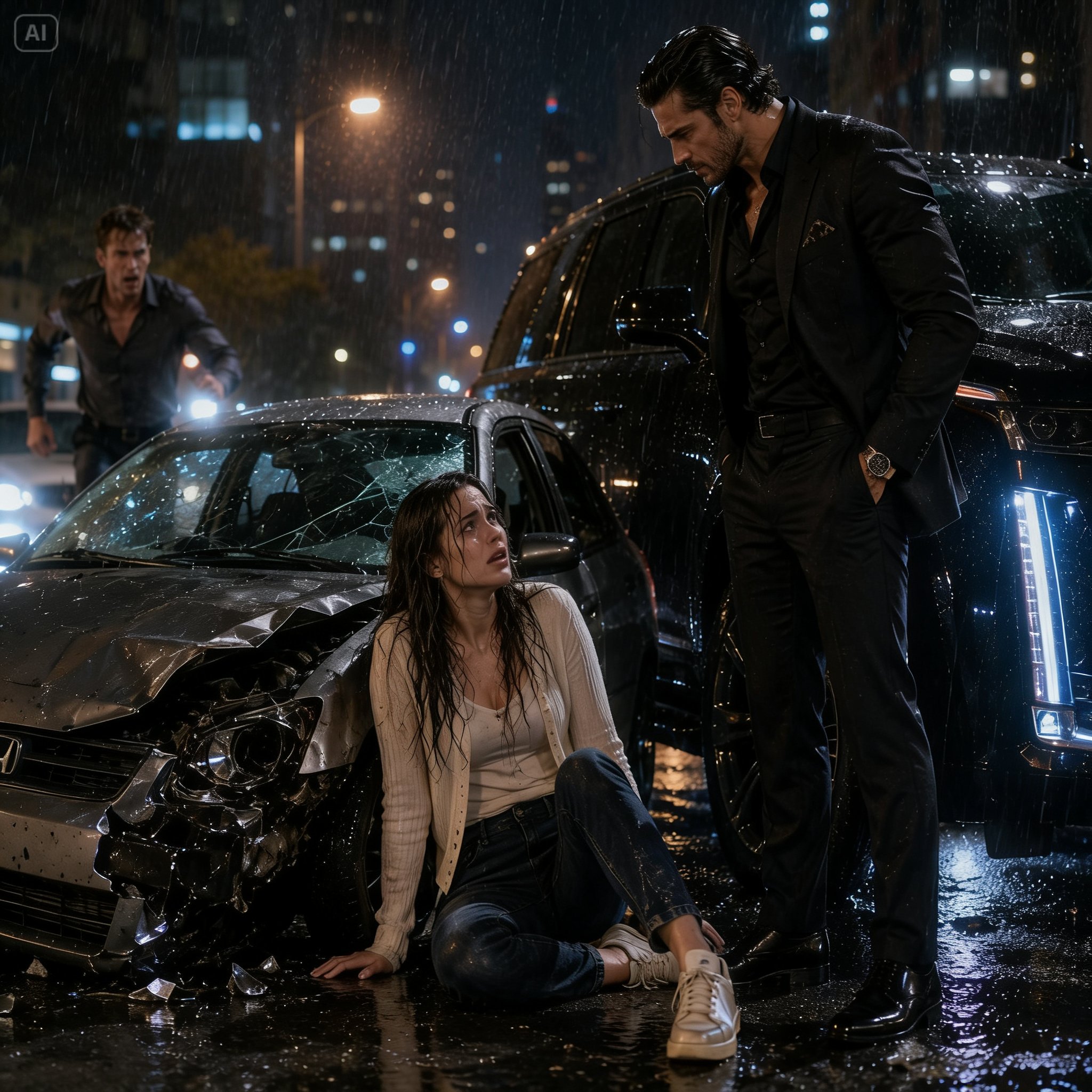 When I Crashed Into a Mafia Boss’s Black SUV While Running From My Abusive Ex, He Stepped Out in the Rain and Said, “Good—Now You’re My Wife”