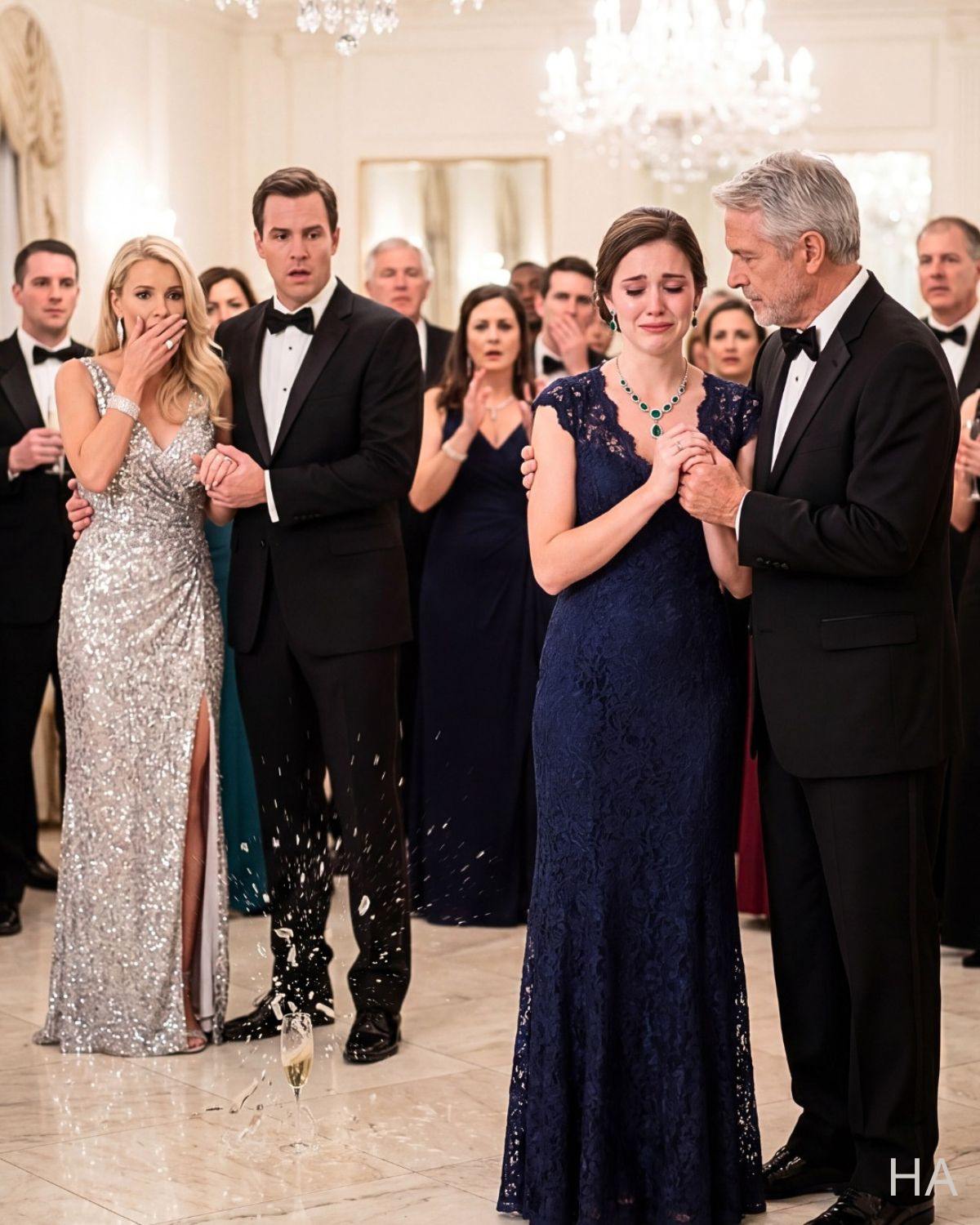 My Husband Hid Me at a Company Gala Because He Was Ashamed of My Cheap Dress… But When His Billionaire Boss Saw My Necklace, He Fell to His Knees
