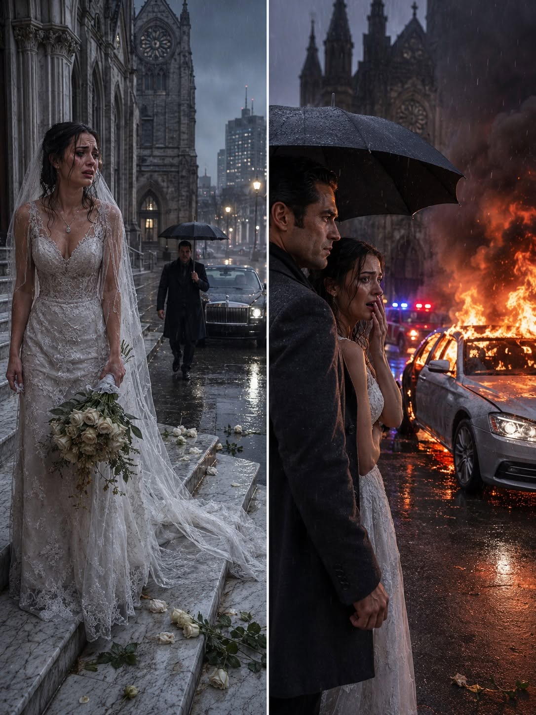 The Mafia Boss Found Her Crying In Her Wedding Dress — Then The Groom’s Burning Car Exposed A Cruel Marriage Fraud