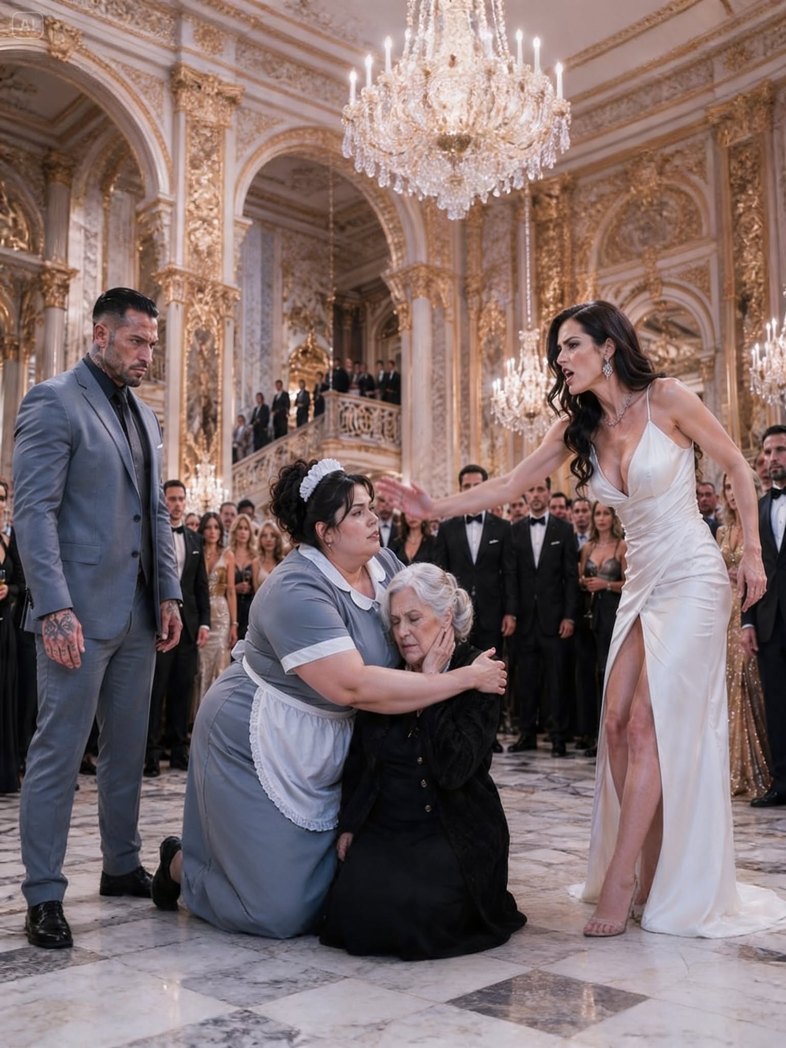THEY CALLED THE PLUS-SIZE MAID A CLUMSY NOBODY—UNTIL SHE TOOK A POISONED SLAP FOR THE MAFIA QUEEN AND THE CITY’S MOST FEARED BOSS SAID, “TOUCH HER AGAIN AND YOU DECLARE WAR ON ME”