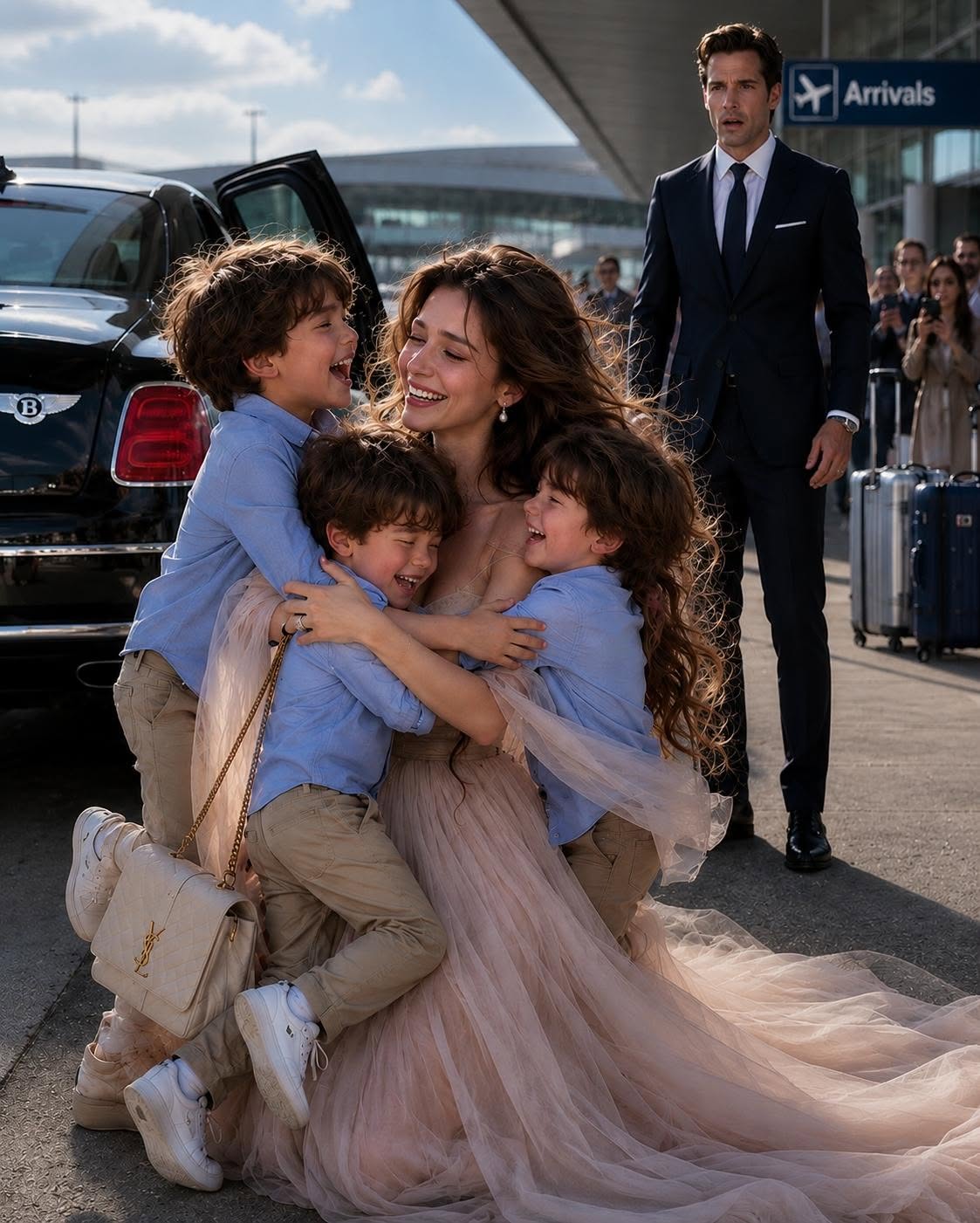 Part 2: My Billionaire Ex-Husband Sat Beside Me on a Flight Just to Humiliate Me—Then Three Little Boys Ran Out of a Bentley Calling Me “Mom”