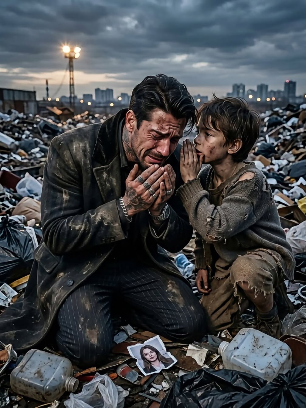 "The Mafia Boss Was Kneeling in Tears for His Missing Daughter—Then a Homeless Boy Whispered, “She’s in the Dump”