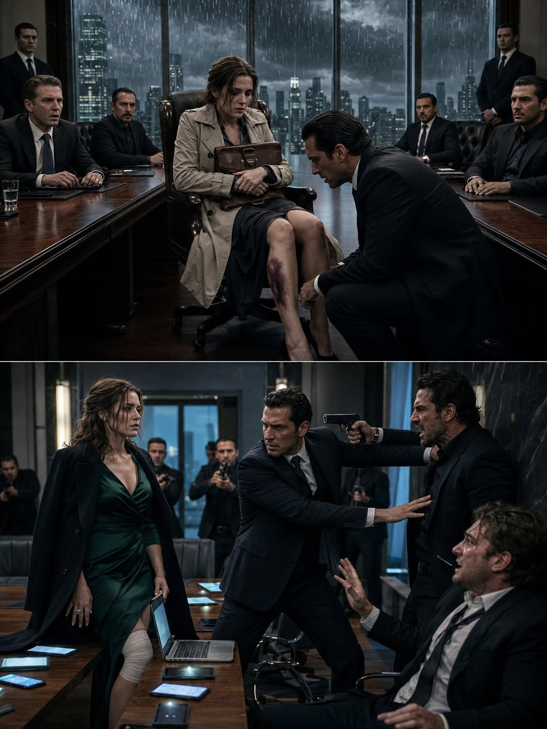 SHE WALKED INTO HIS BOARDROOM LATE AND LIMPING—SO CHICAGO’S MOST FEARED MAFIA BOSS ENDED A MEETING, EXPOSED A TRAITOR, AND SAID, “THEN SHE BECOMES MY WIFE”