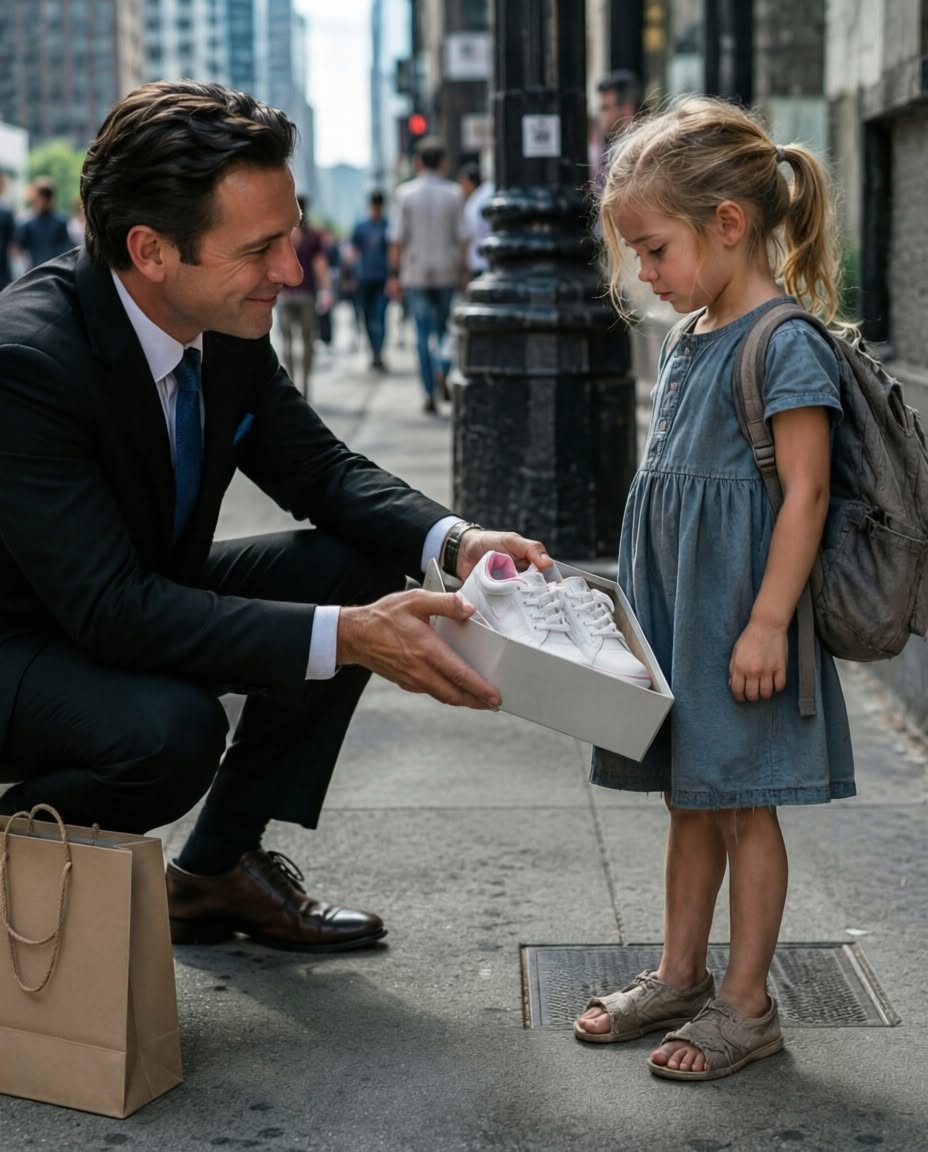 A little girl stopped me on a busy city sidewalk and asked for a pair of school shoes.