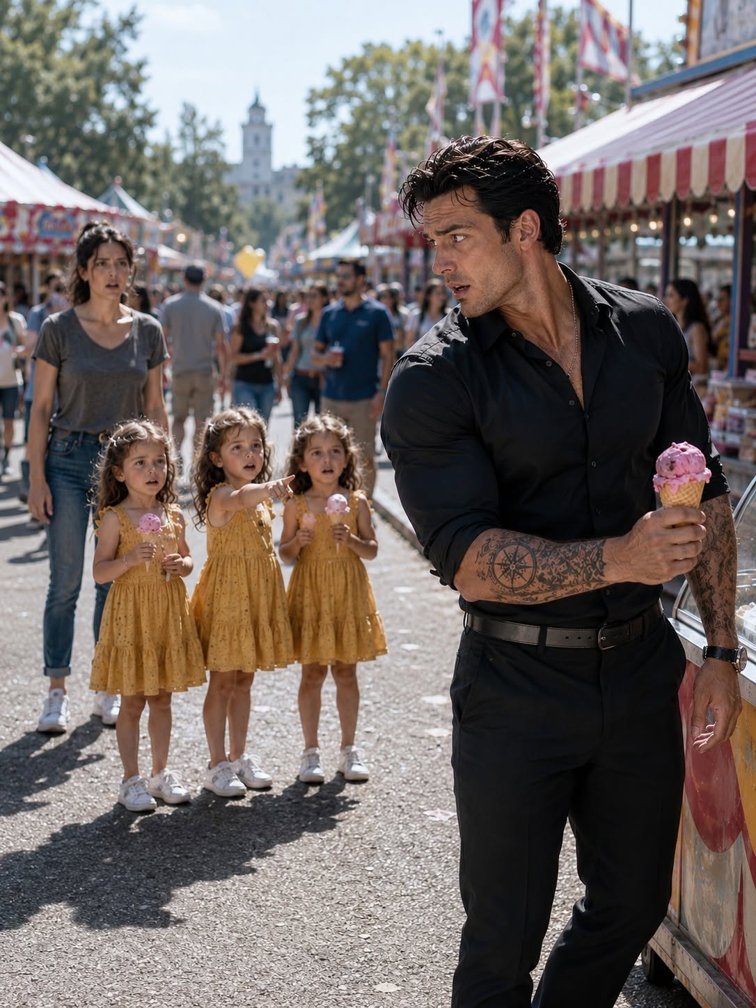 Triplet Girls Told A Mafia Boss, “Our Mom Has Your Tattoo”—Then He Froze In The Street...