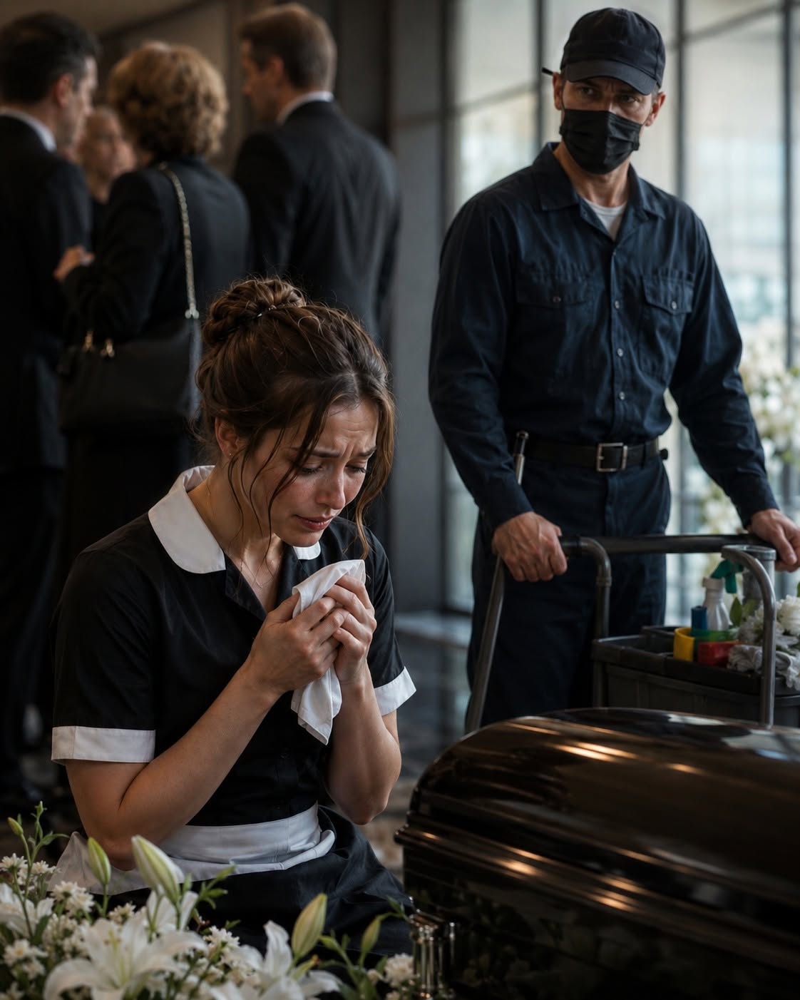 THE MAFIA BOSS ATTENDED HIS OWN FUNERAL… AND FOUND A MAID CRYING BESIDE HIS COFFIN