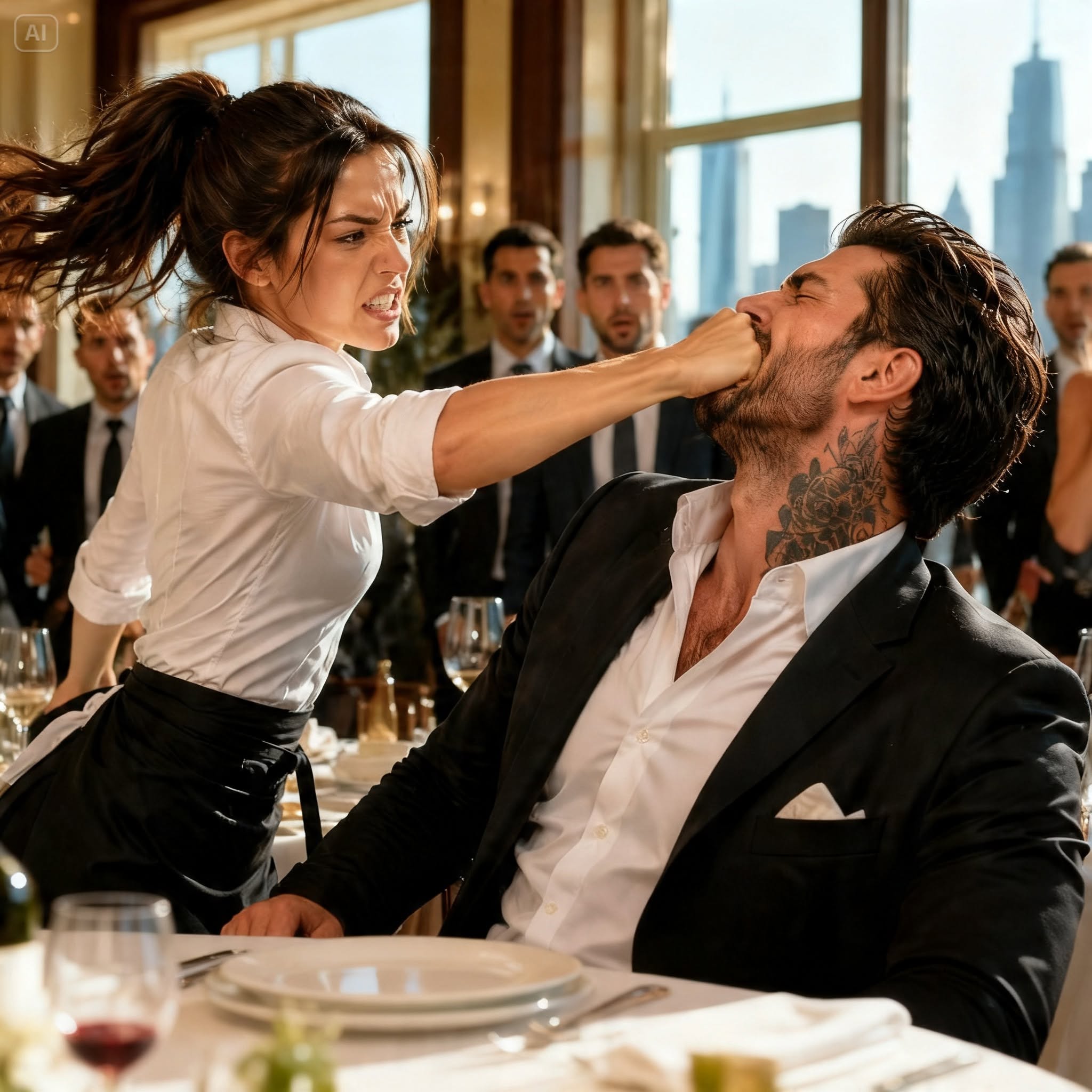 THE MAFIA BOSS LAUGHED WHEN HIS MAN GRABBED THE WAITRESS, BUT AFTER SHE DROPPED HIM TO THE DINER FLOOR, HER PAST CAME BACK WITH A NAME SHE HAD SPENT 18 YEARS TRYING TO FORGET.