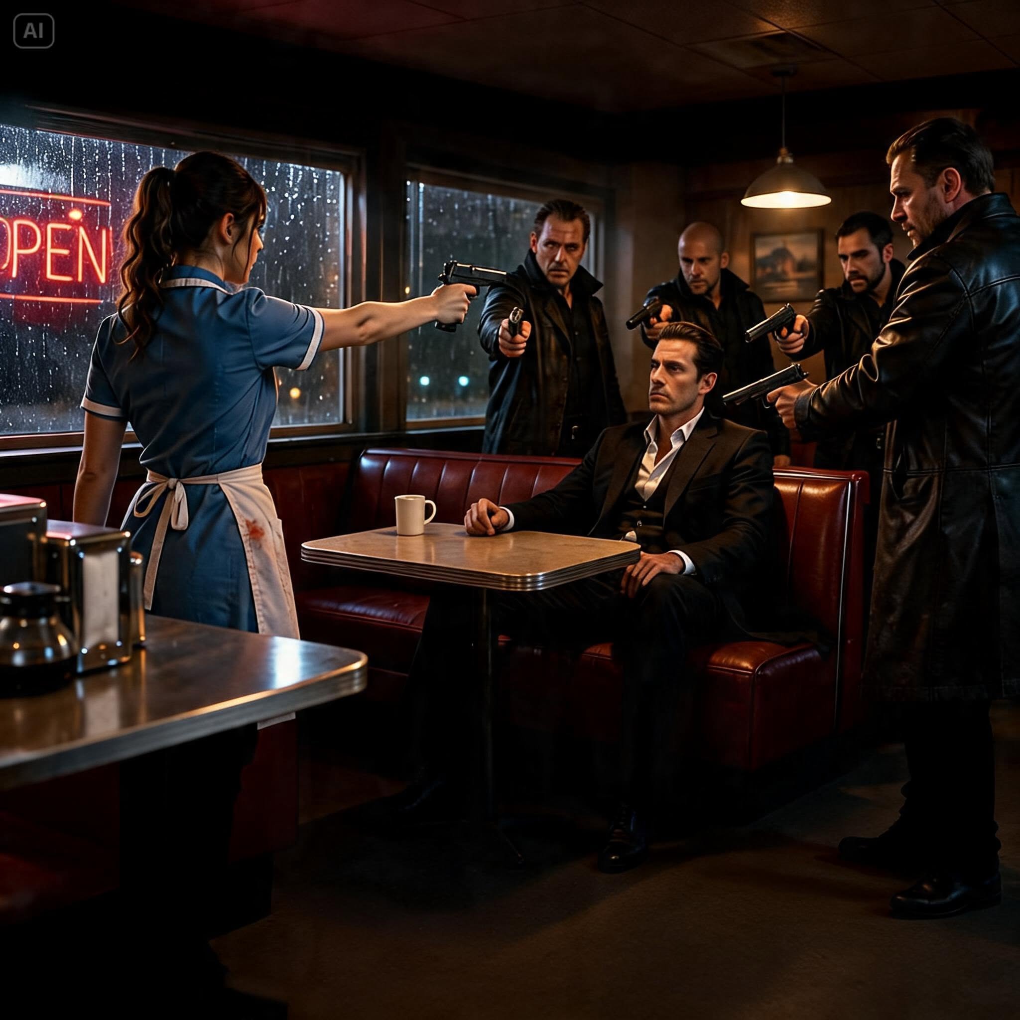A Mafia Boss Was Cornered by Four Gunmen in a Storm-Soaked Diner