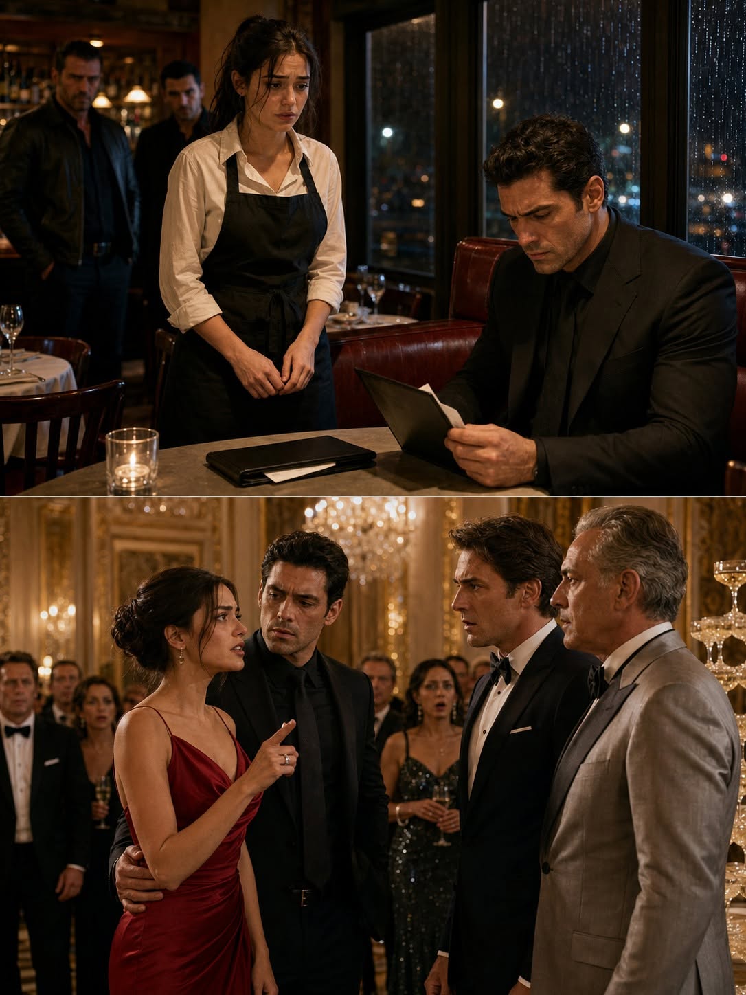 SHE SLIPPED THE MAFIA BOSS A NOTE THAT SAID “DON’T LEAVE YET”—AND WHEN HER EX CAME TO KILL HER, HE STOOD UP IN THE RESTAURANT AND SAID, “SHE LEAVES WITH ME AS MY WIFE”