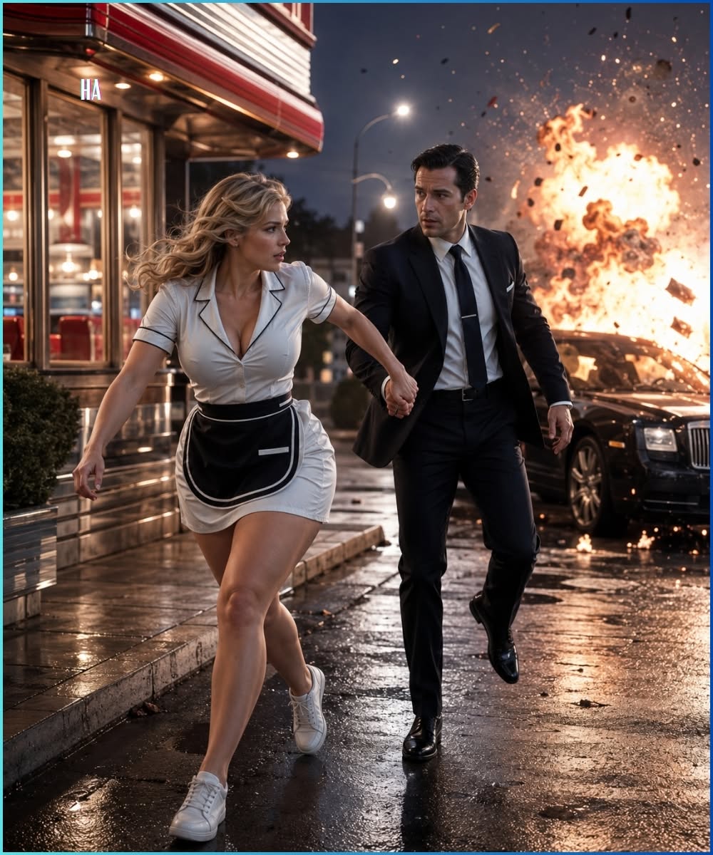 "The Curvy Waitress Whispered 'Don’t Talk, Follow Me' — Then His Car Exploded Behind Him"