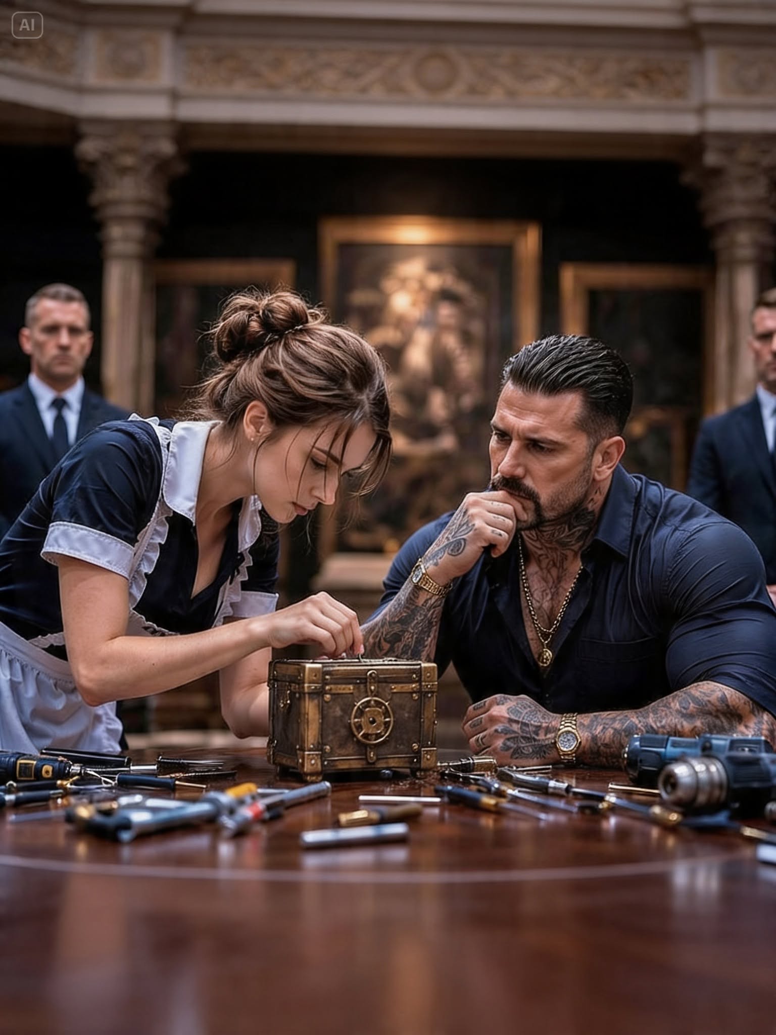 THEY MOCKED THE POOR MAID WHO SOLVED THE MAFIA KING’S IMPOSSIBLE LOCKBOX—UNTIL HE WRAPPED HIS COAT AROUND HER AND SAID, “TOUCH HER AGAIN AND YOU ANSWER TO ME
