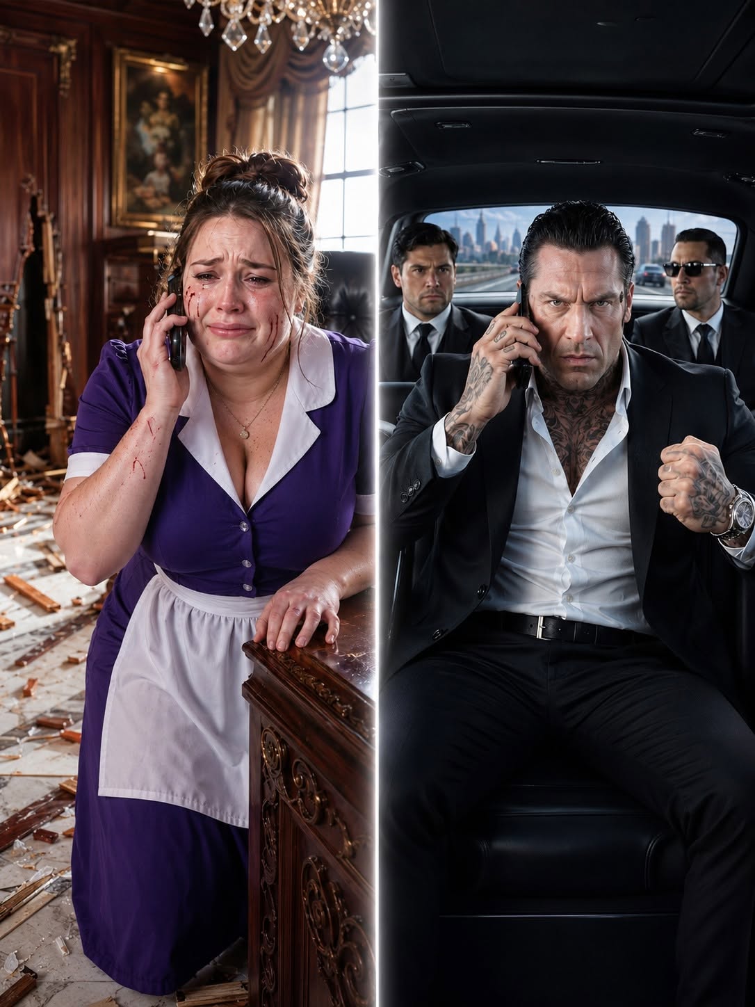 Curvy Maid Calls Mafia Boss Please Come Home Now, She’ll Destroy Her When He Walked In
