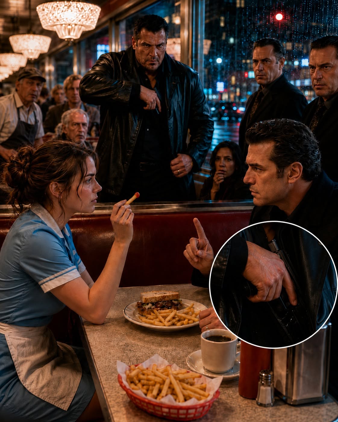 The entire diner froze when I sat across from Vincent Moretti,