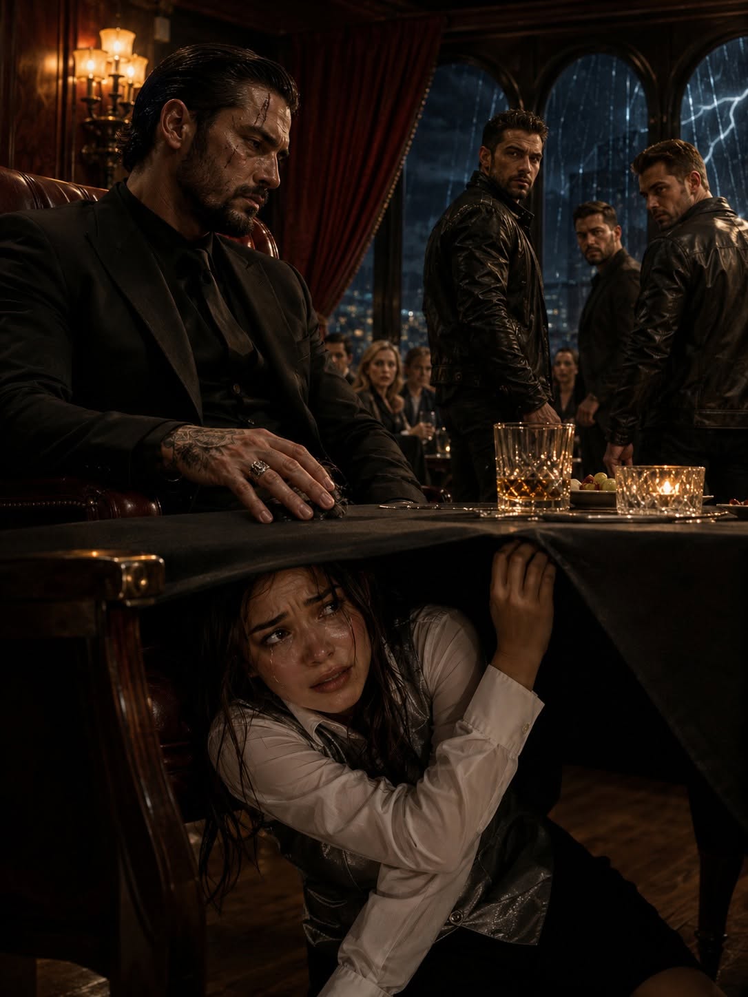 A Terrified Waitress Crawled Under the Mafia Boss’s Table to Hide From Her Ex—Then He Protected Her and Broke Every Wall Around His Heart