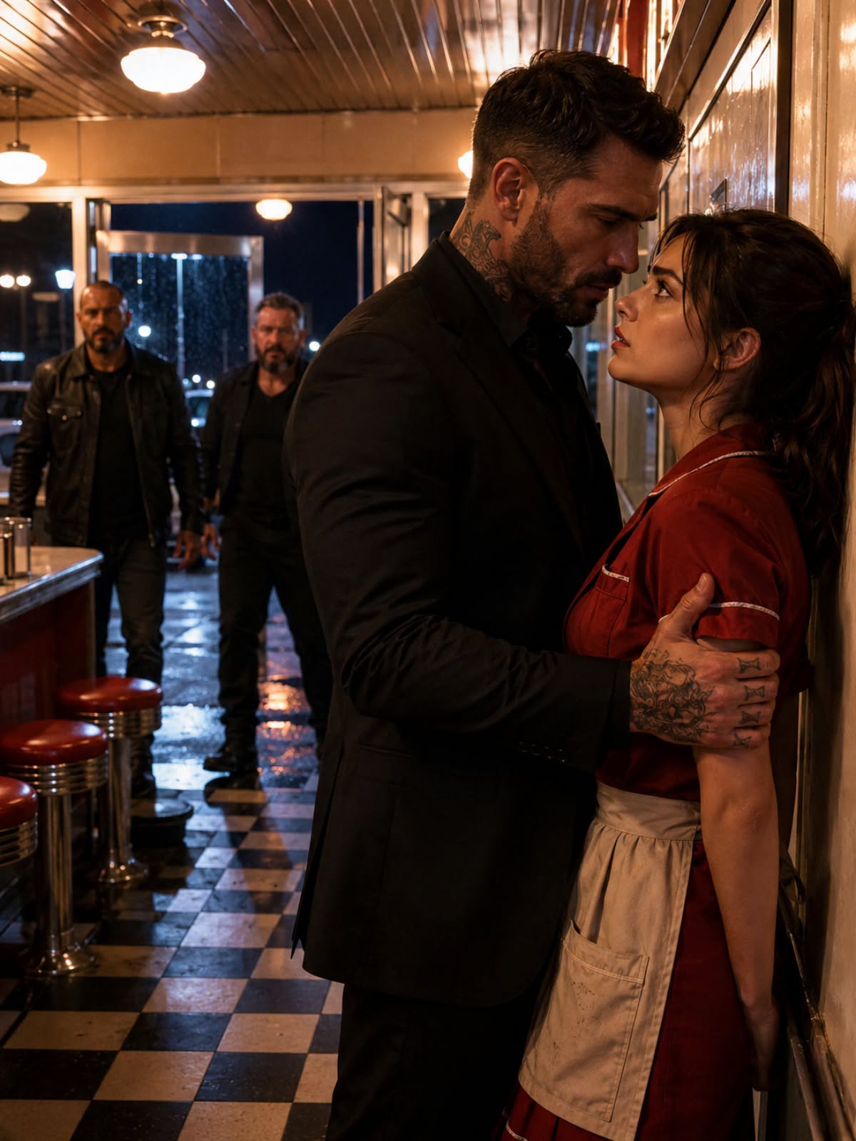 He crossed the empty diner slowly and with certainty, a man in a charcoal wool coat that cost more than Grace Halloway earned in 3 months.