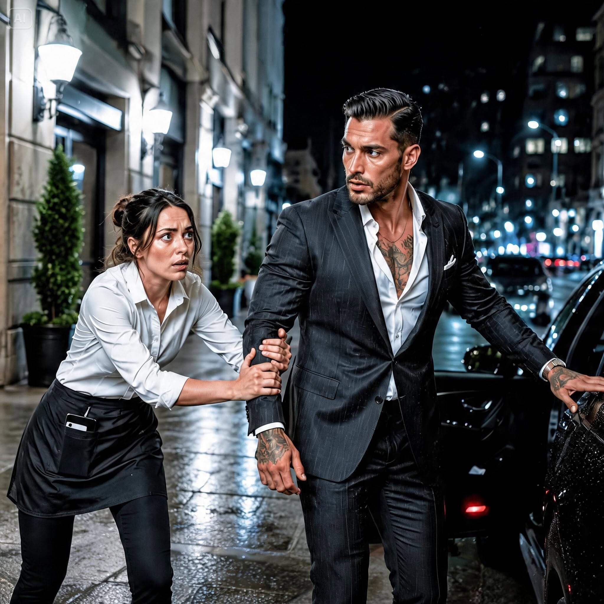 “Don’t Get In!”—A Poor Waitress Pulled a Cold Mafia Boss Away Seconds Before His Car Exploded