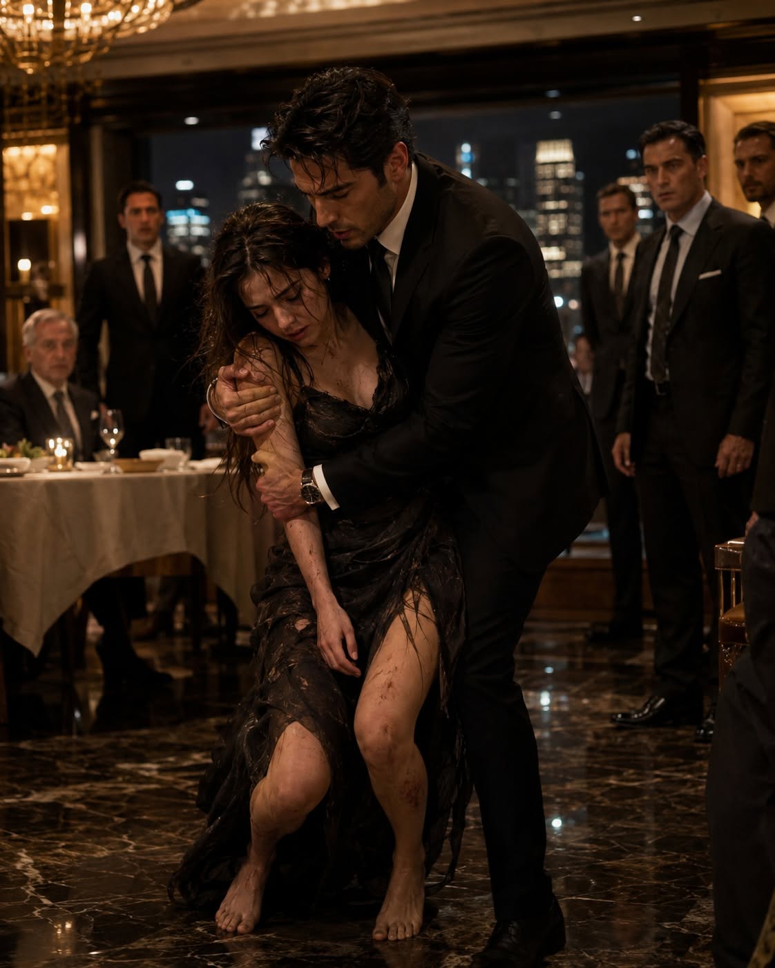 Too Bruised to Stand, She Collapsed at the Meeting — The MAFIA BOSS’s Huge Hands Changed Her Fate.
