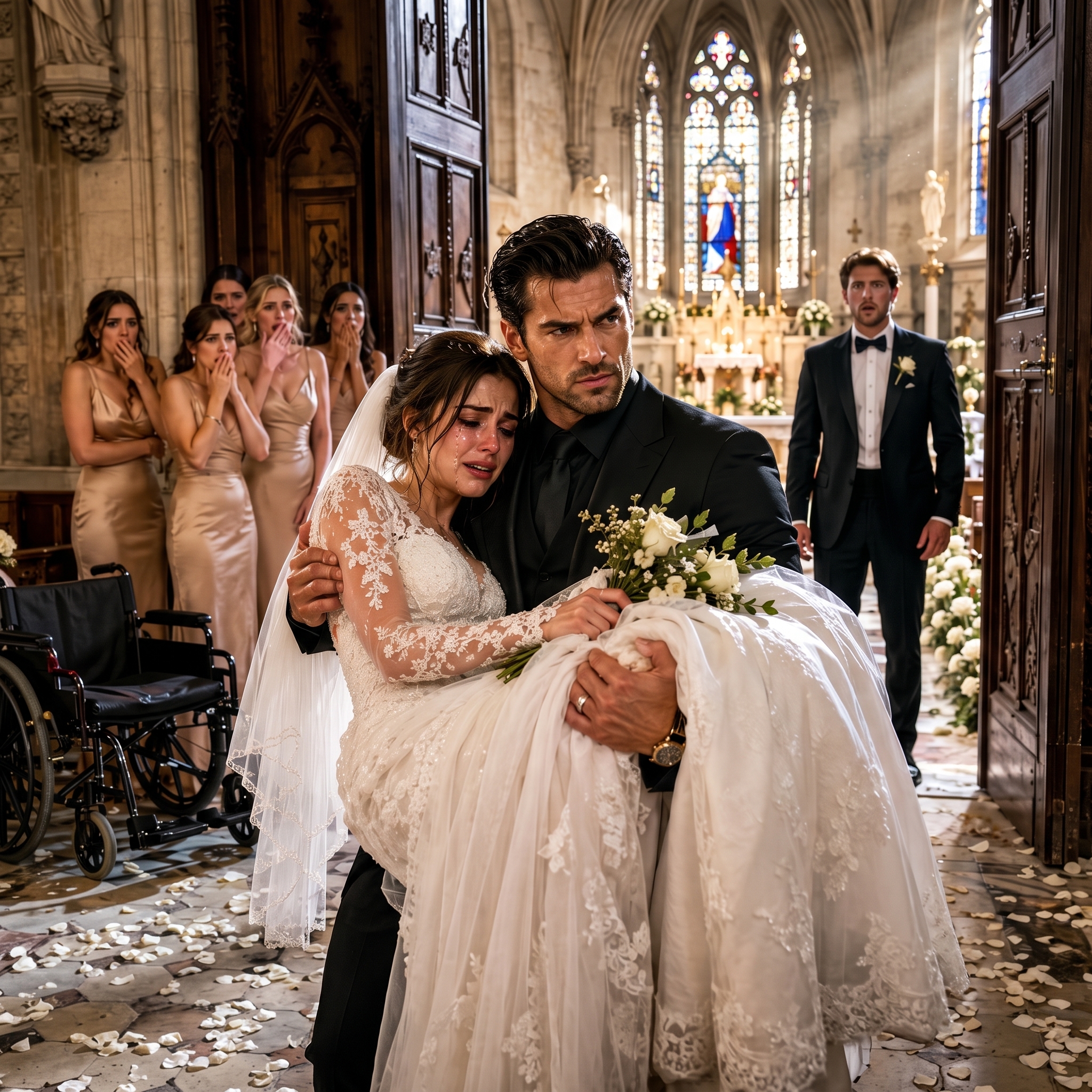 They Hid the Bride’s Wheelchair to Humiliate Her—Until the Mafia Boss Carried Her in Front of Everyo