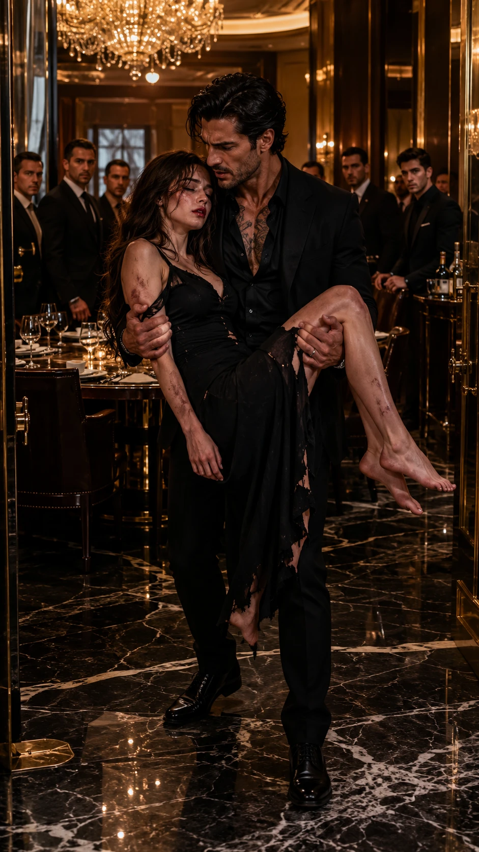 I ran into Bellucci barefoot and bleeding, and every rich man in that private dining room looked at me like I had ruined their night