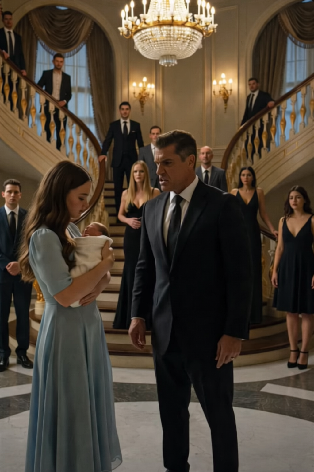 The Rich Man Blamed the Young Mother in Front of Everyone… But What She Said Next Shattered the Entire Mansion