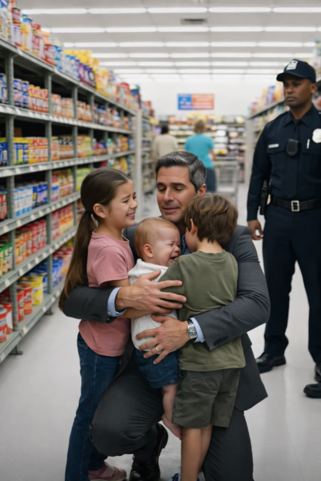 The Millionaire Hugged the Homeless Children in the Middle of the Store… Then the Officers Heard the Truth