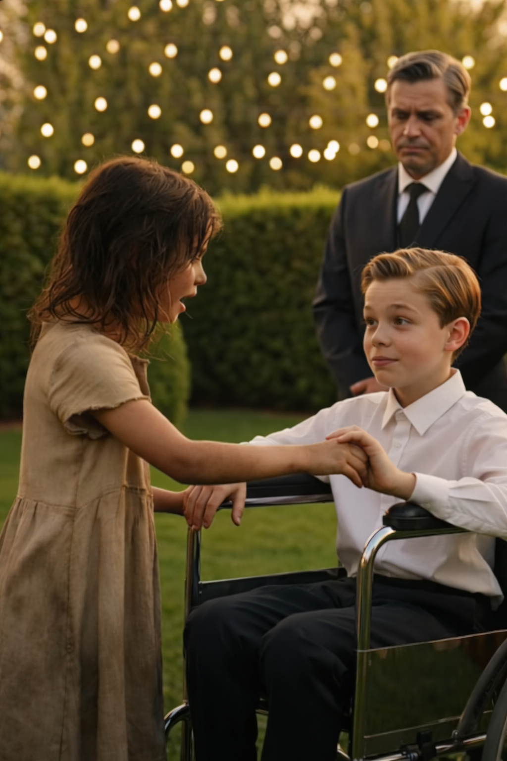 Everyone Saw a Dirty Little Girl… Until She Touched the Millionaire’s Son’s Hand and the Crowd Stopped Breathing