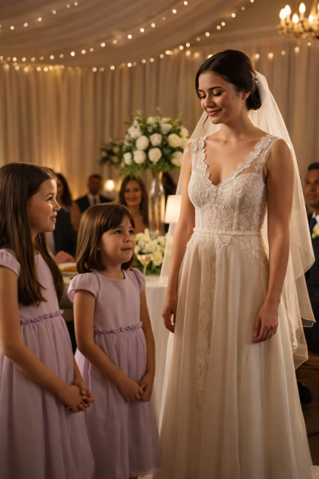 His Three Daughters Stood Quietly at the Wedding… Until What They Said Left the Bride in Tears