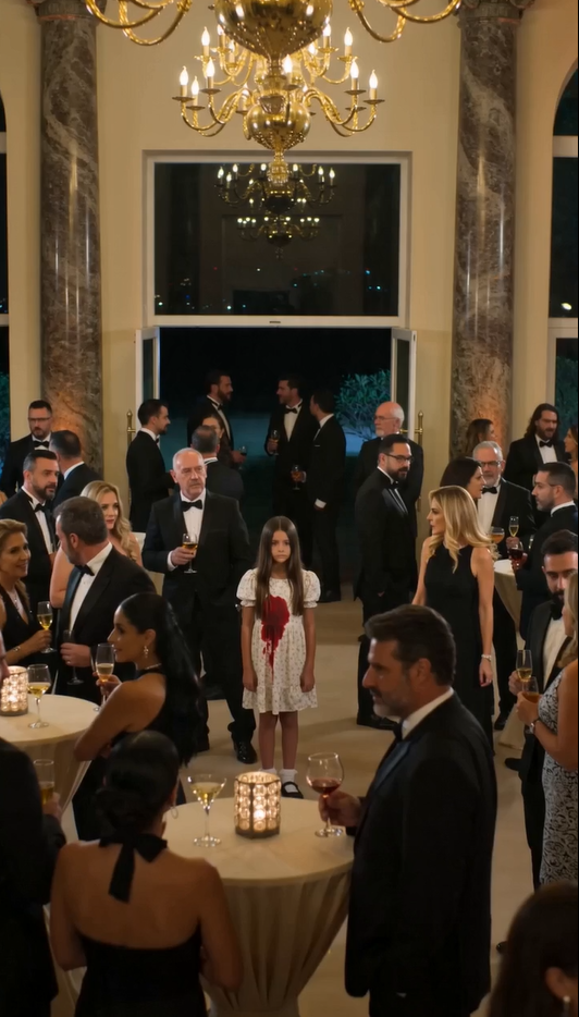 Una niña apareció en una gala con una mancha roja en el vestido… y reveló que no era vino, sino la prueba de un crimen oculto