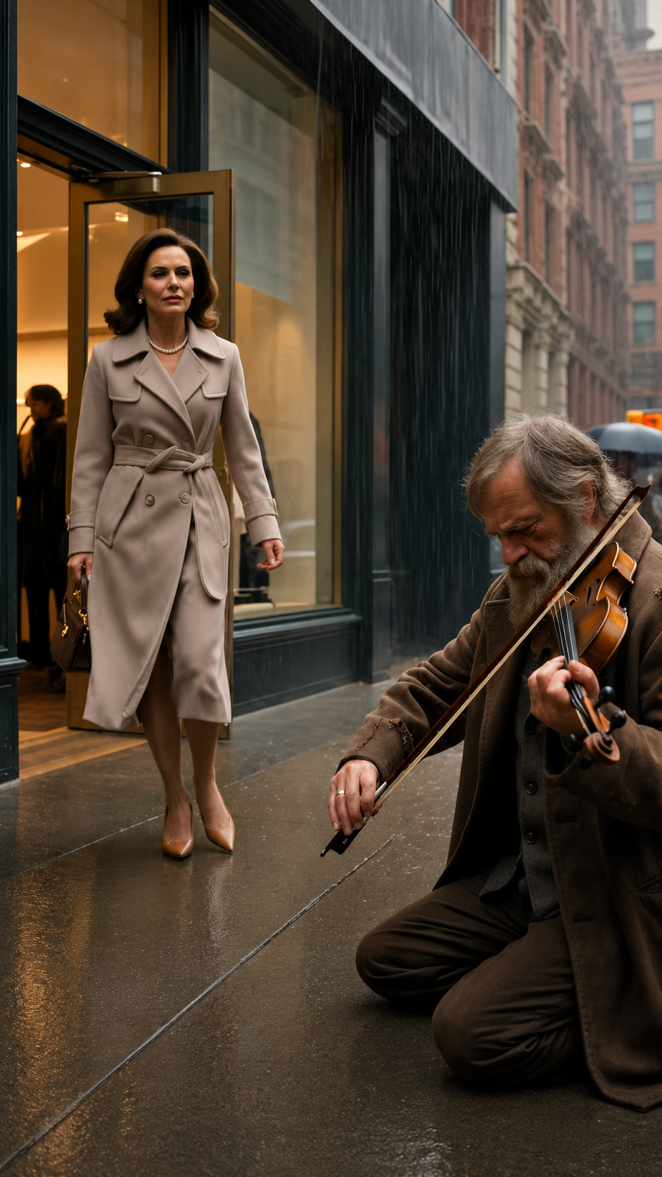 The Rich Woman Insults the Street Musician… Then He Starts Playing Her Lullaby