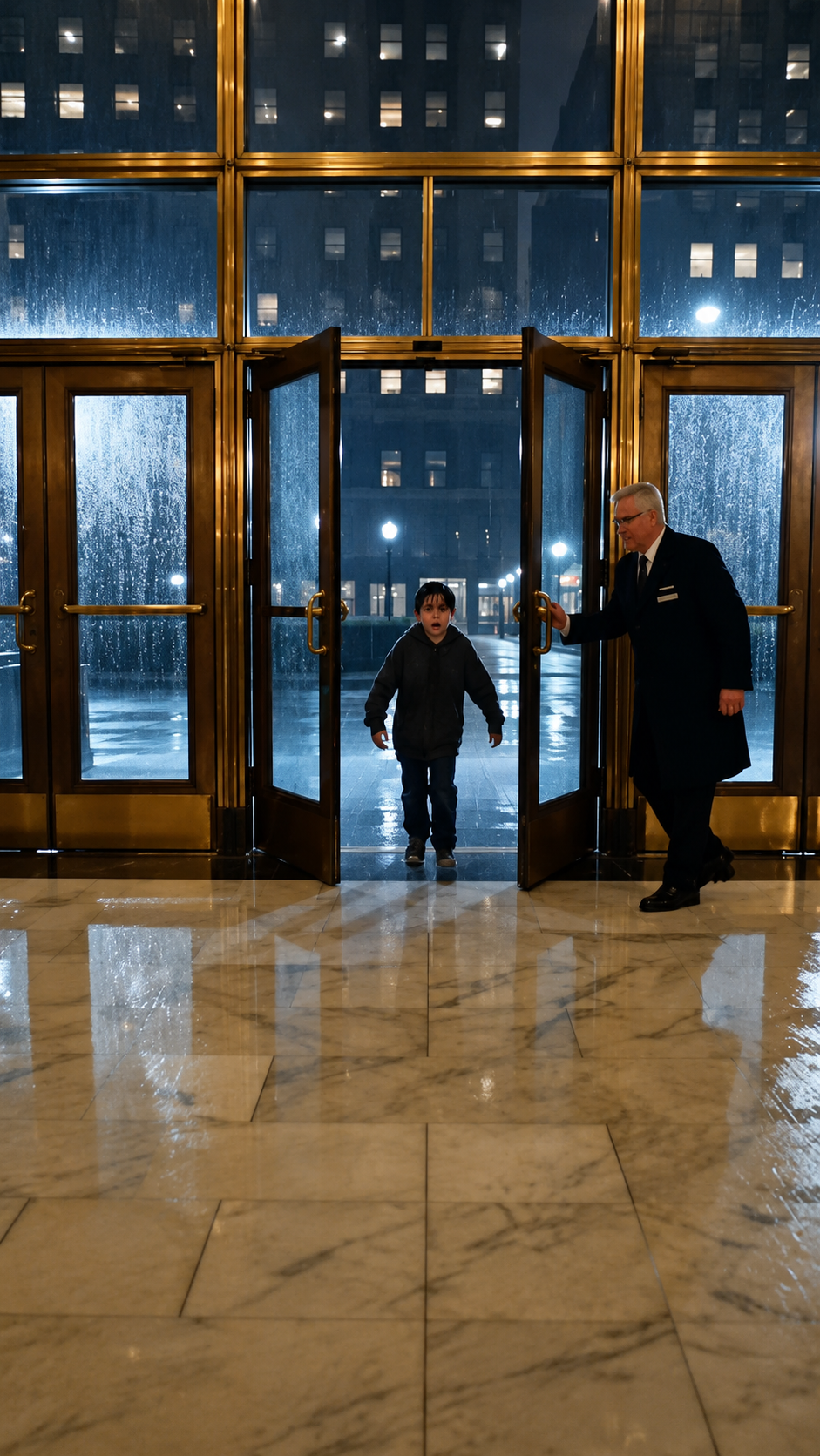 A soaked little boy walked into a millionaire’s lobby during a storm… and handed him an envelope that revealed the child he never knew existed.