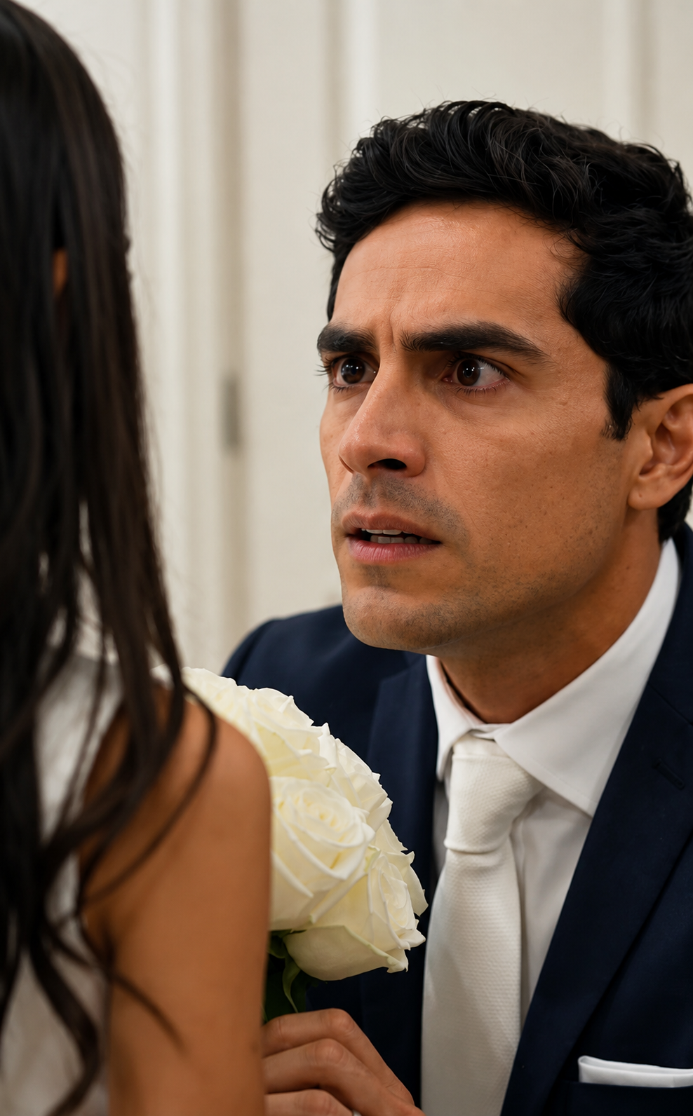 La niña se escondió en el baño antes de la boda y le entregó a su padre una nota… lo que decía canceló todo