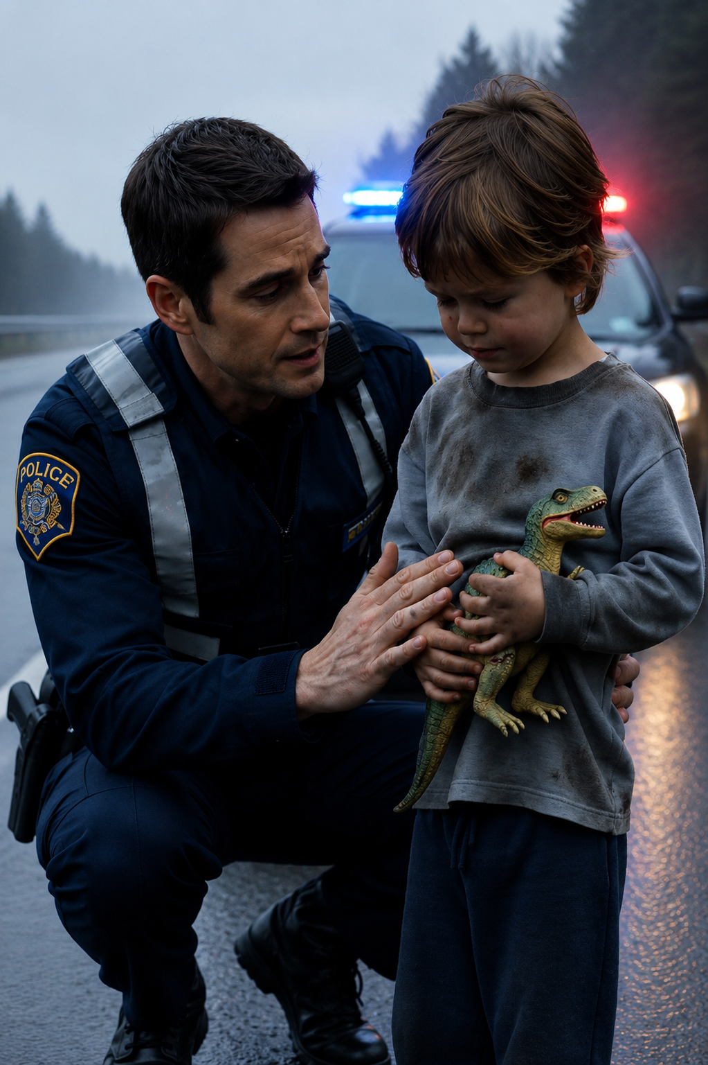 The Highway Patrol Found A 3-Year-Old Boy Walking Alone In Dirty Clothes… Then He Pointed To The Woods And Whispered, “Mommy Won’t Wake Up”