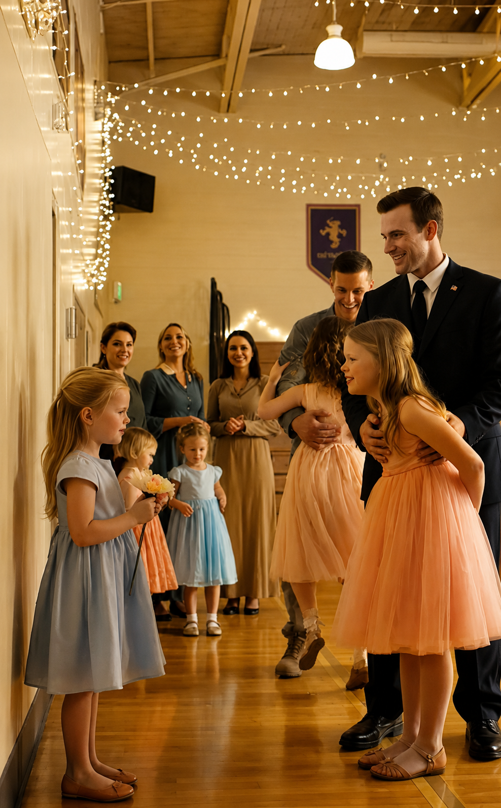 The Class Laughed At The 7-Year-Old Girl Because Her Dad Never Came To The Father-Daughter Dance… Then The Gym Doors Suddenly Opened 🇺🇸💔