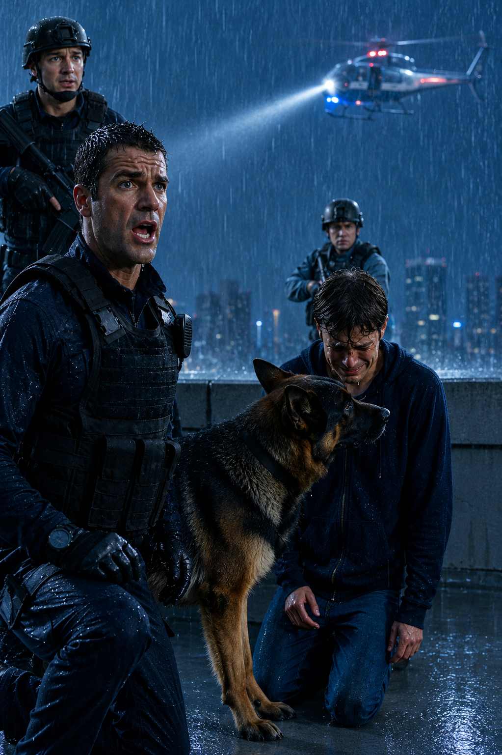 The Police Ordered Their K9 To Attack The Rooftop Suspect… But The Dog Ran To Him Crying Instead