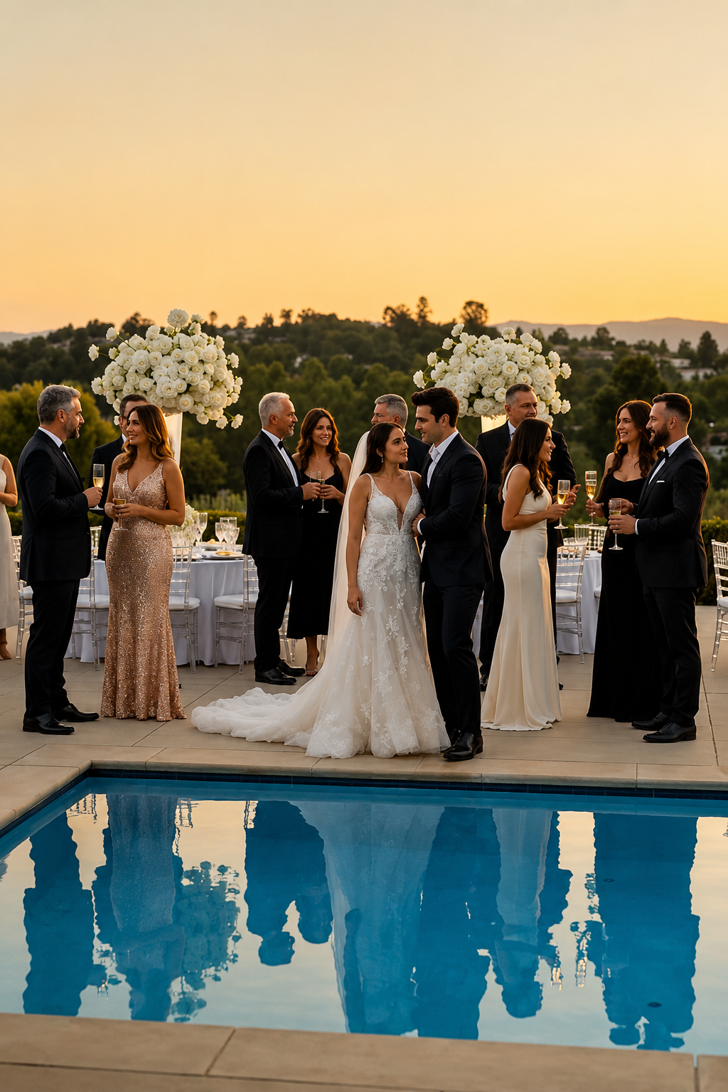 Mi esposo me empujó a la piscina el día de nuestra boda… pero lo que hizo mi padre dejó a todos sin palabras