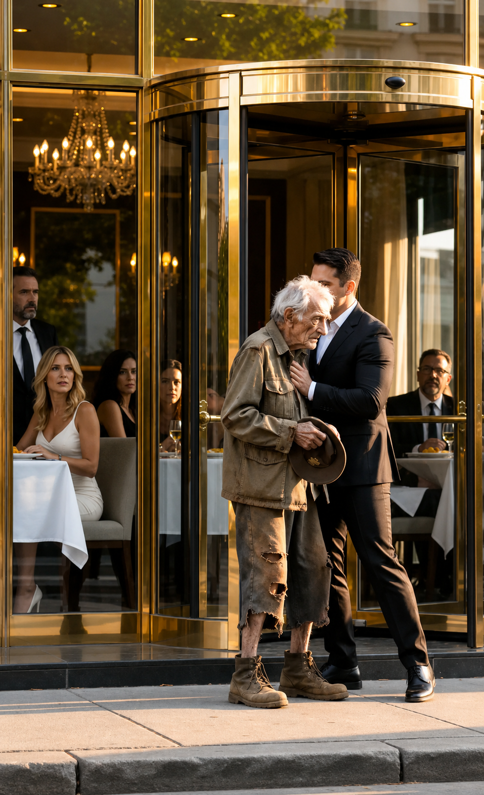 El gerente echó a un viejo veterano del restaurante… hasta que una camarera vio la medalla en su chaqueta y quedó paralizada