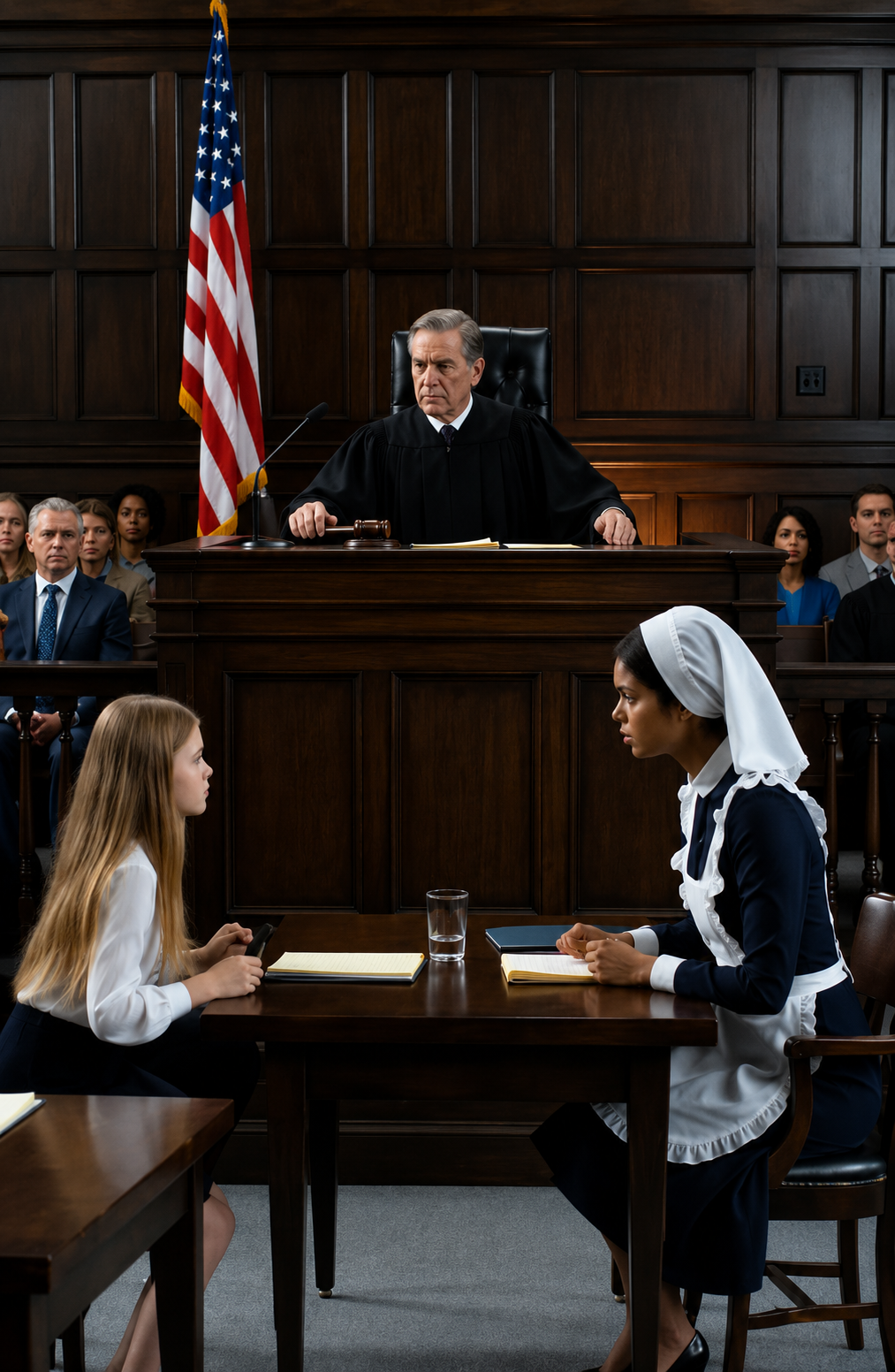 The Judge Was About to Sentence the Cook… Until the Millionaire’s Daughter Raised Her Phone and Said, “My Father Lied”