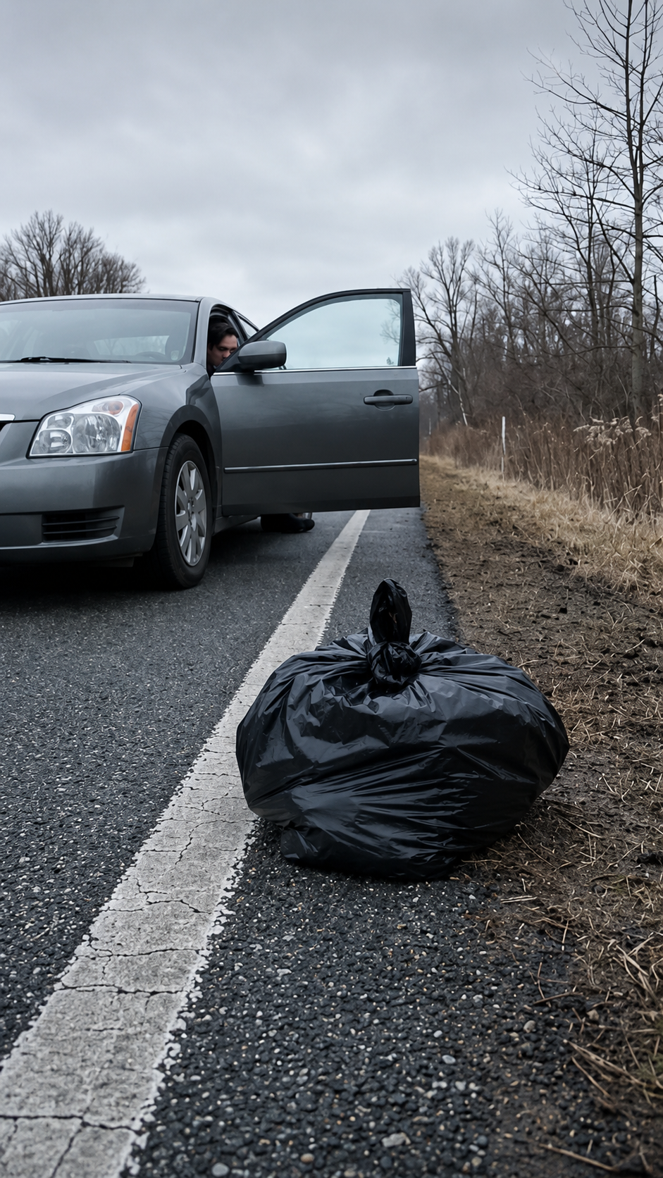Parte 1-2-3 El conductor vio caer una bolsa negra de un coche en marcha… pero cuando la abrió, escuchó un llanto que no venía de un animal.