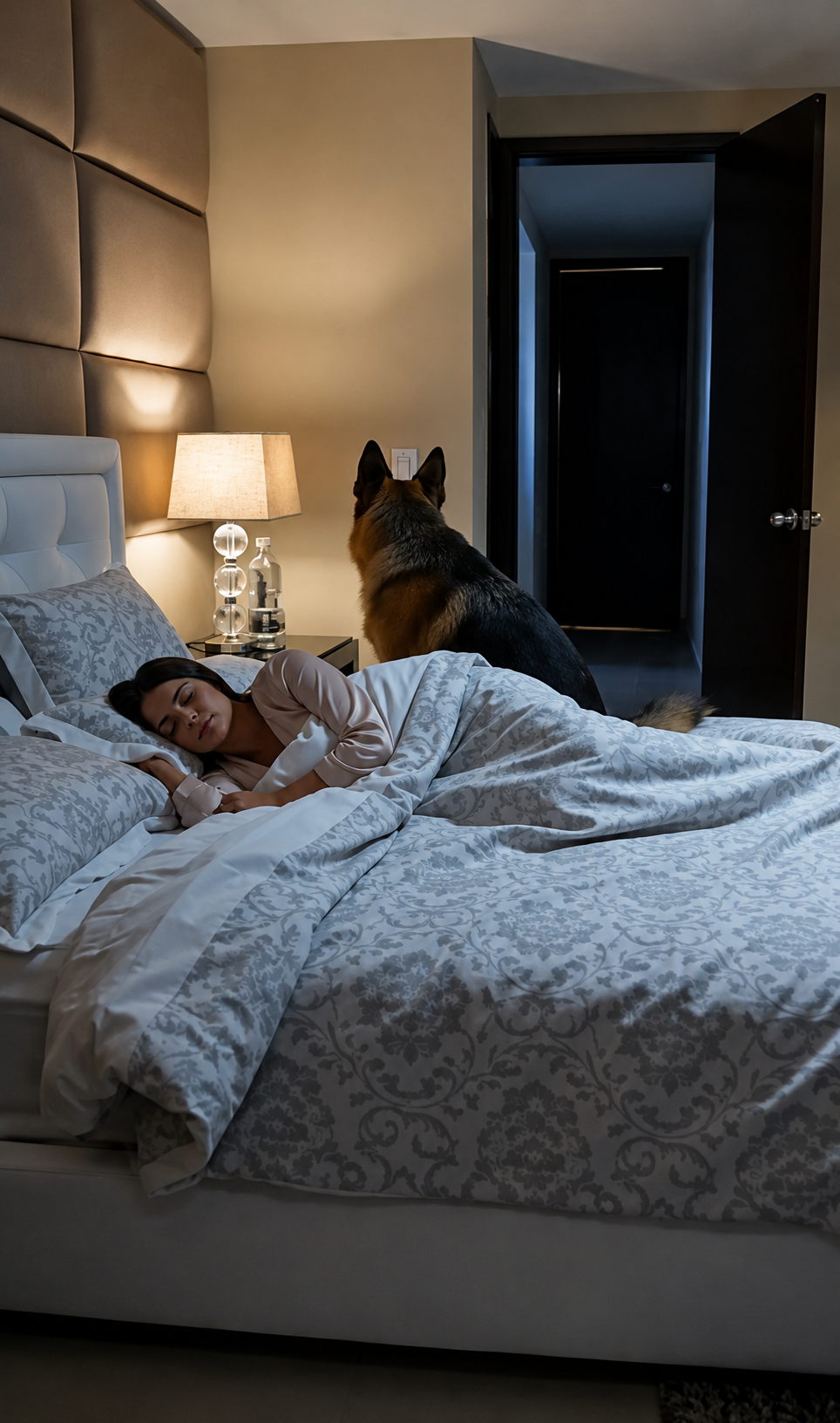 Su perro no la dejaba dormir… hasta que descubrió la sombra que se escondía detrás de la puerta