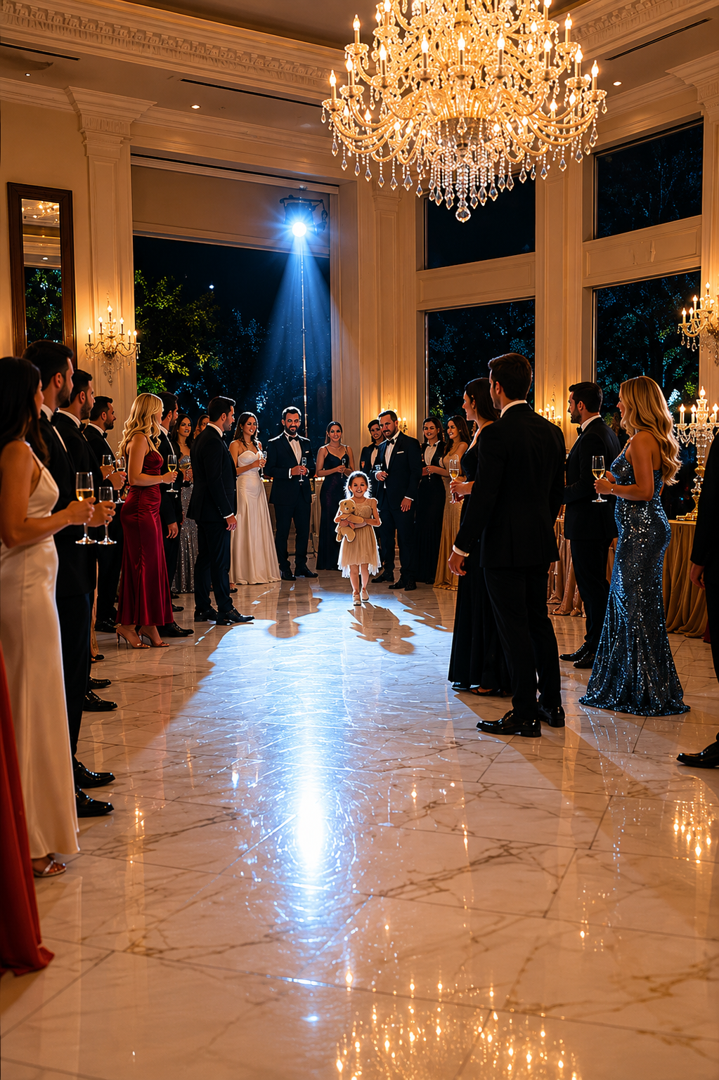 Una niña pobre entró a una gala con un bebé en brazos… y reveló que el padre era el hombre más rico del salón