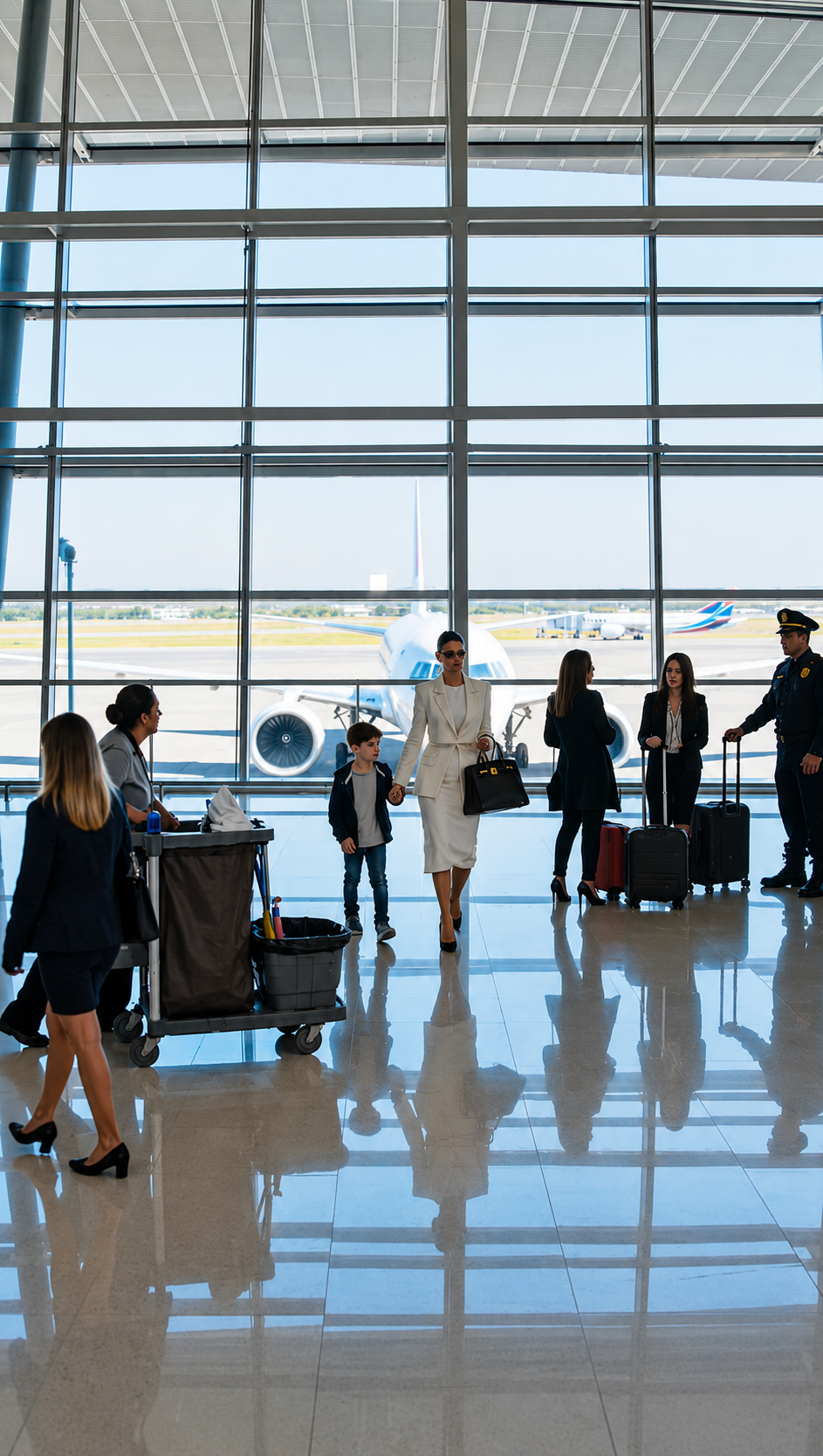 Una limpiadora detuvo a una mujer elegante en el aeropuerto… y descubrió que se llevaba al bebé de su hija desaparecida