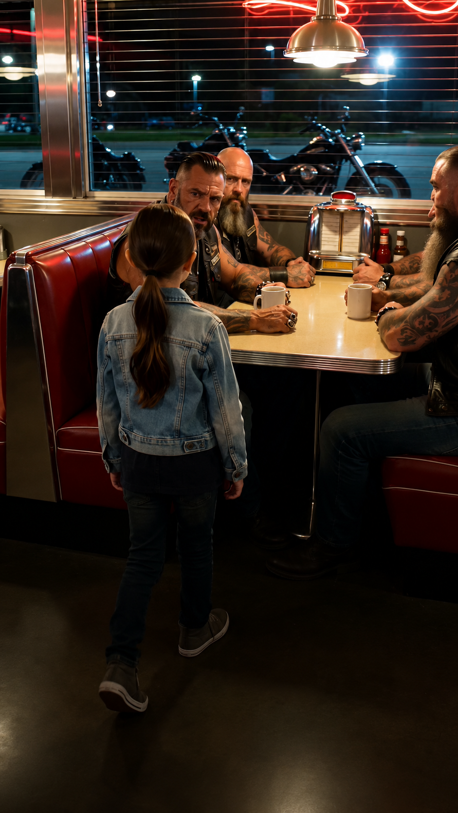 Una niña entró sola en un bar de moteros… y señaló el tatuaje que revelaba quién era su verdadero padre