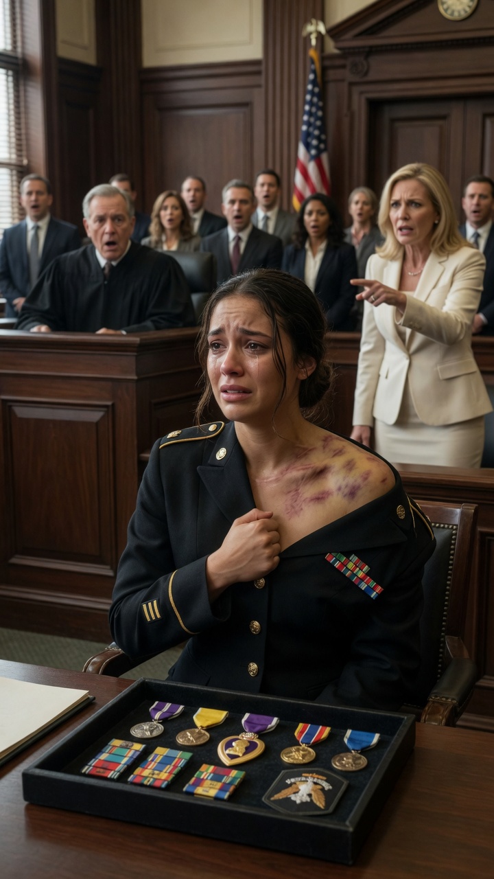 The Rich Woman Called Her A Liar In Court… But The Scars Under Her Uniform Exposed Everything