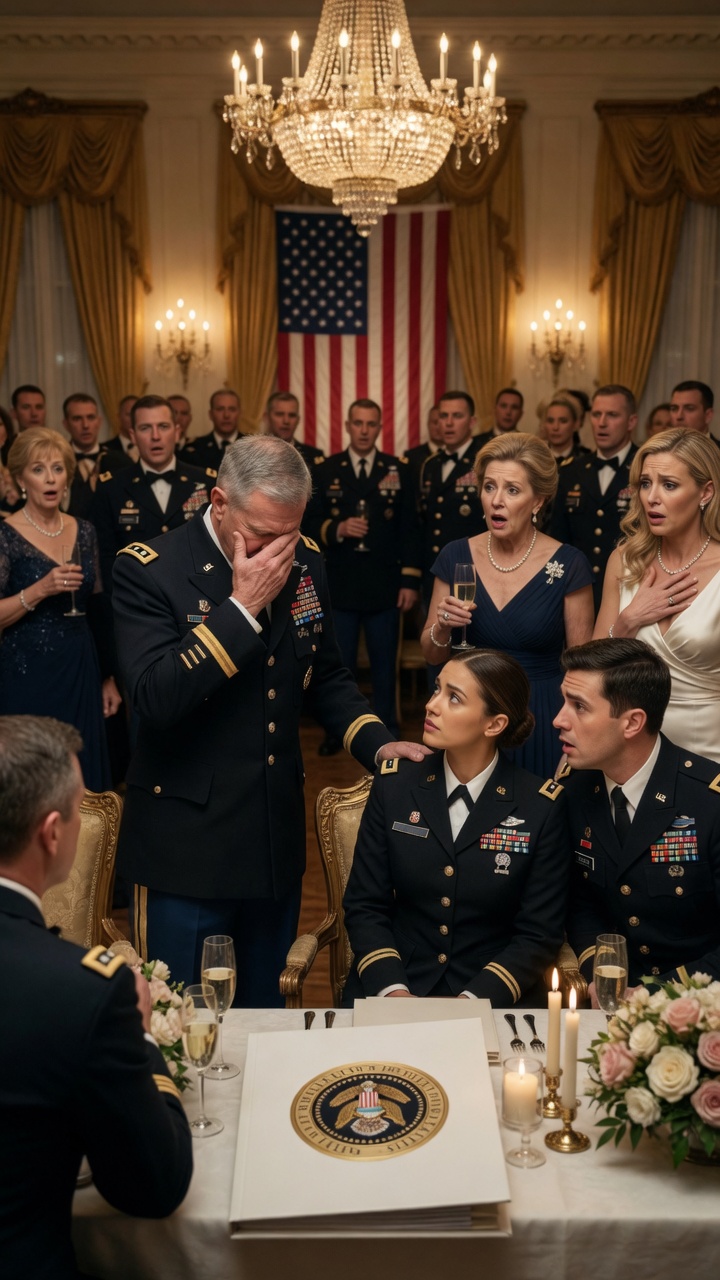 The General Covered His Face At The Military Gala… But The Female Officer’s File Exposed The Secret He Buried For Years