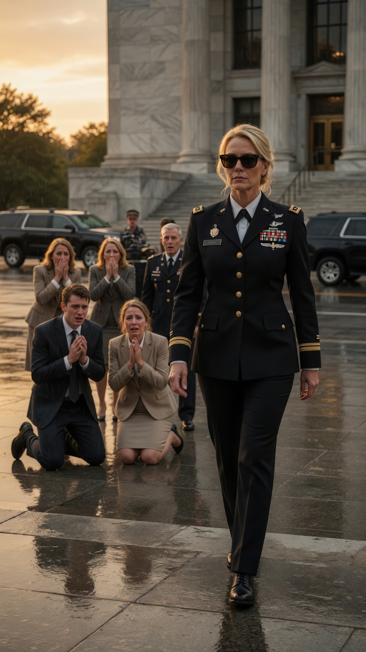 The Female Officer Walked Away In Silence… But The General And His Family Dropped To Their Knees Begging For Forgiveness