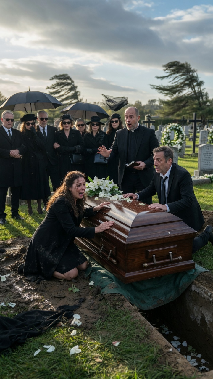 “DON’T BURY HER!” The Woman Screamed At The Funeral… Seconds Later, A Knock From The Coffin Changed Everything