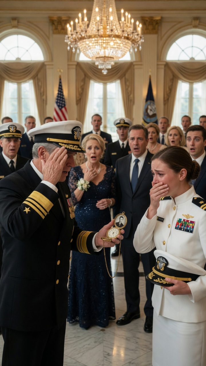 The Navy Officer Held An Old Locket At The Ceremony… But The Admiral’s Salute Revealed She Was His Lost Daughter