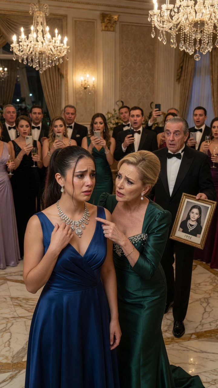 P1-La Humilló Por Llevar El Collar De Diamantes… Pero La Foto Antigua Reveló Que Era La Hija Perdida Del Millonario
